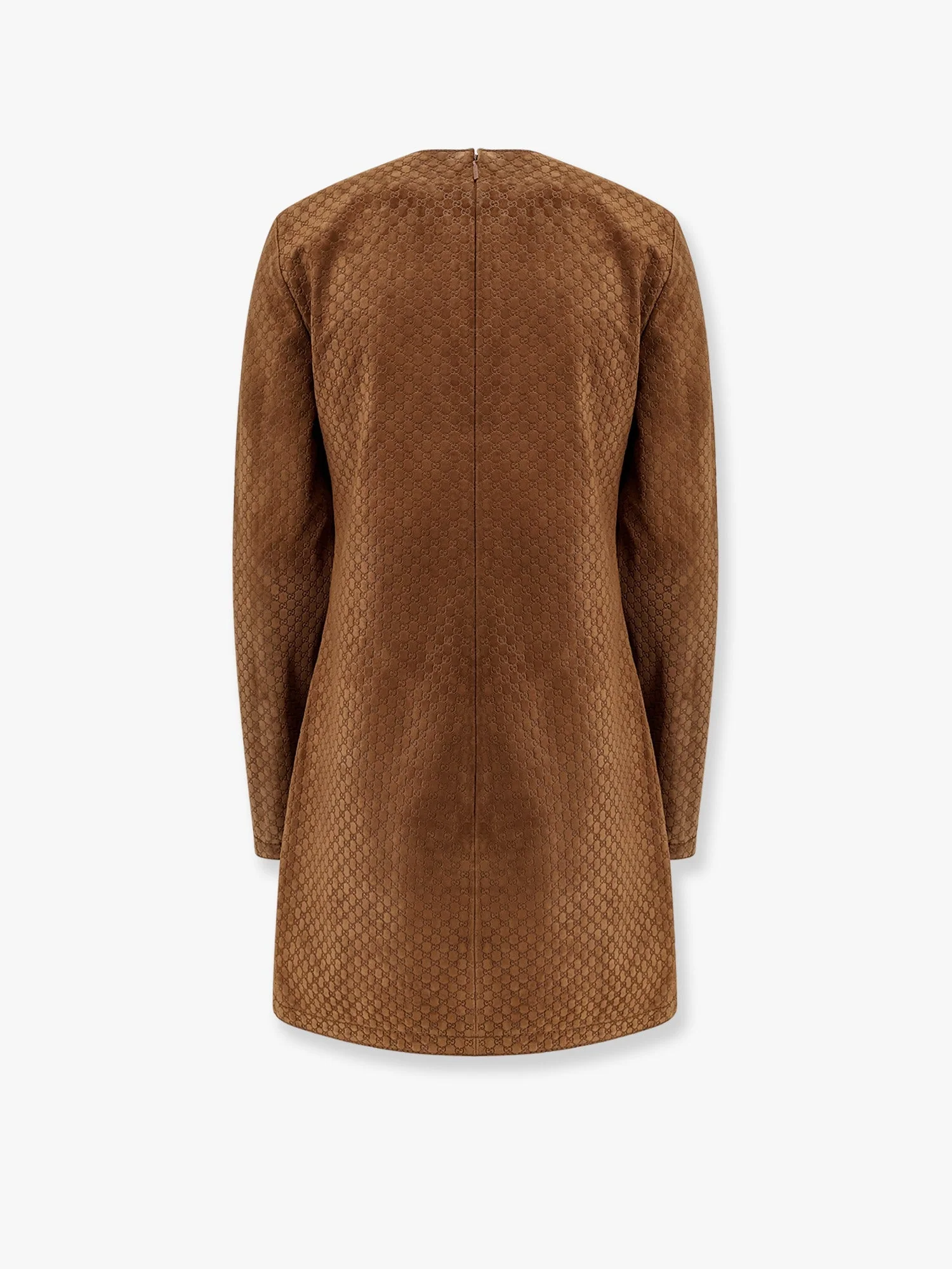 Gucci Suede Short Dress With All-Over Gg Logo - Image 4