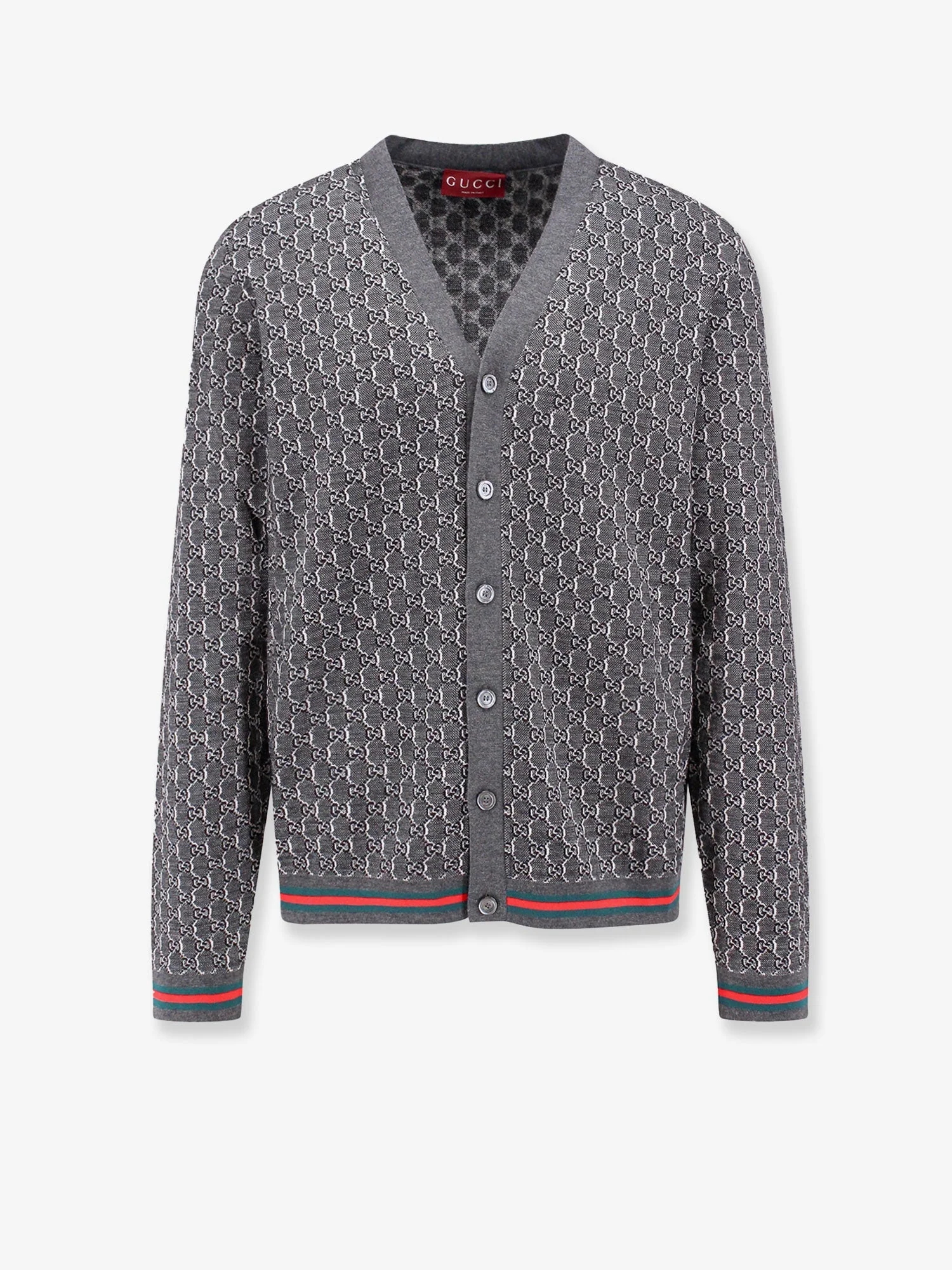 Gucci Wool And Silk Cardigan With Gg Motif