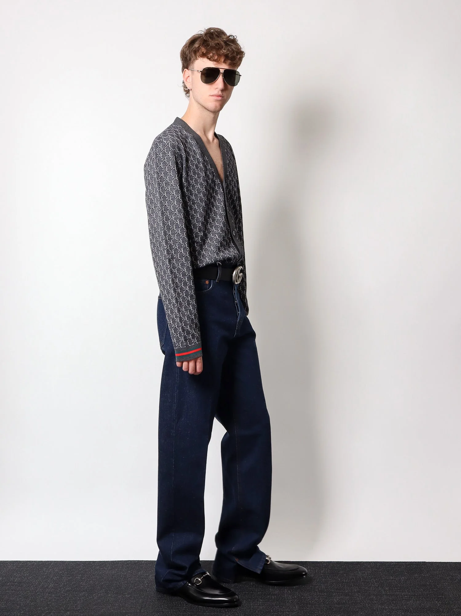 Gucci Wool And Silk Cardigan With Gg Motif - Image 2