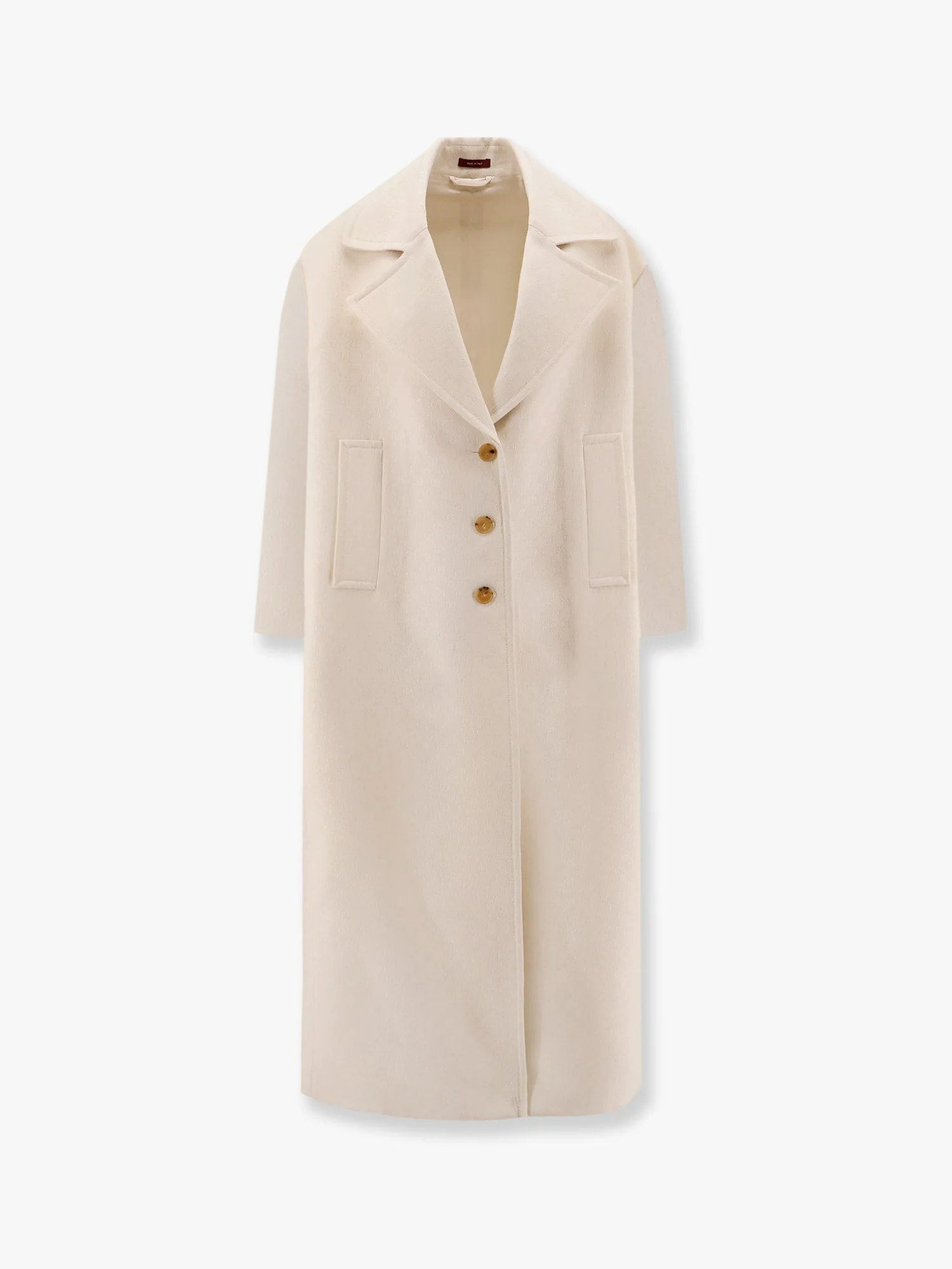 Gucci Wool And Silk Crepe Coat With All-Over Gg Motif
