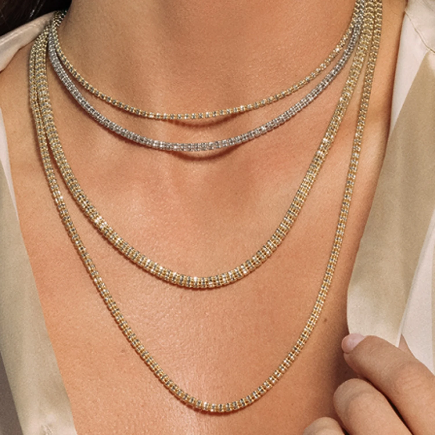 Ice Barrel Chain in 14k White Gold (3.1 mm) - Image 12
