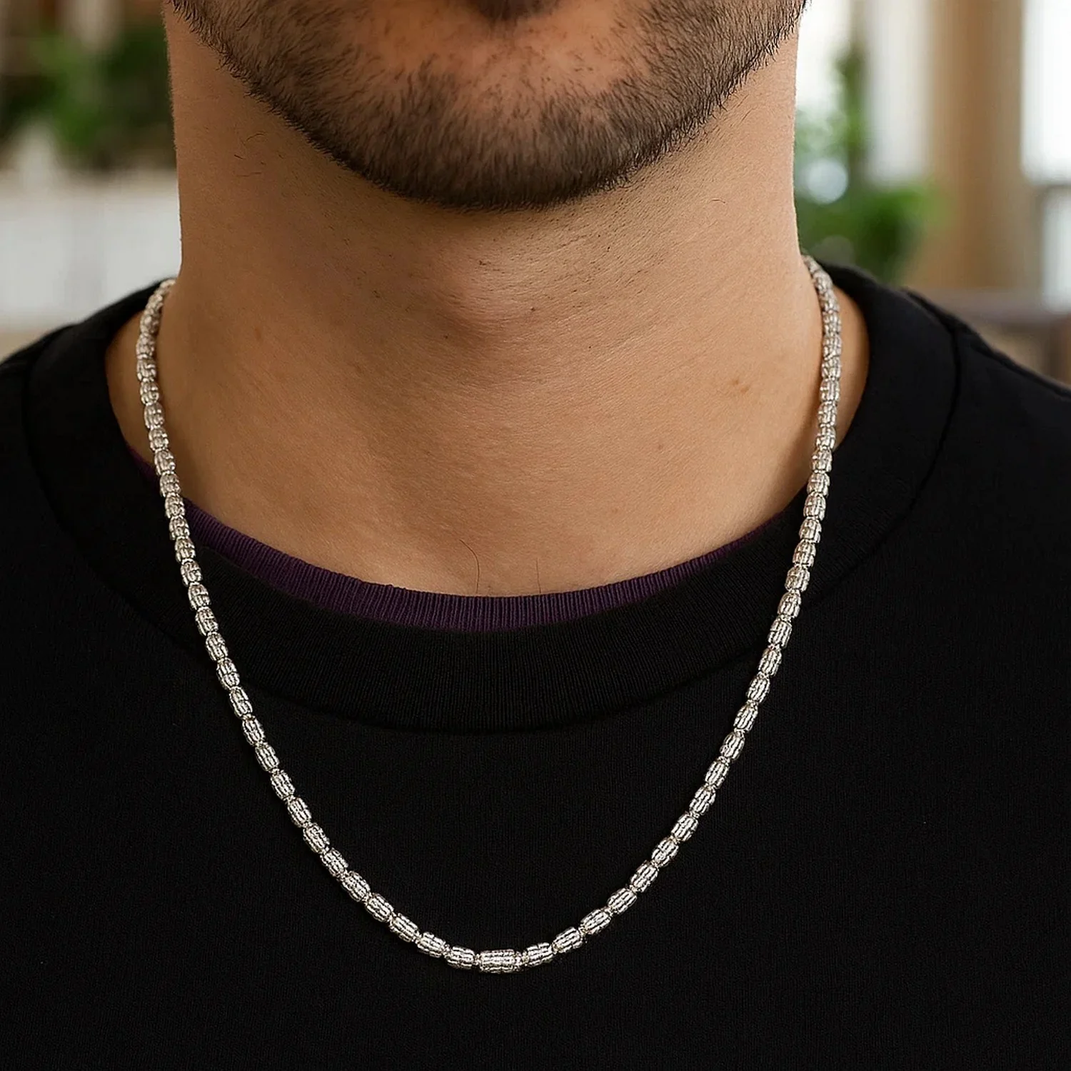Ice Barrel Chain in 14k White Gold (3.1 mm) - Image 9
