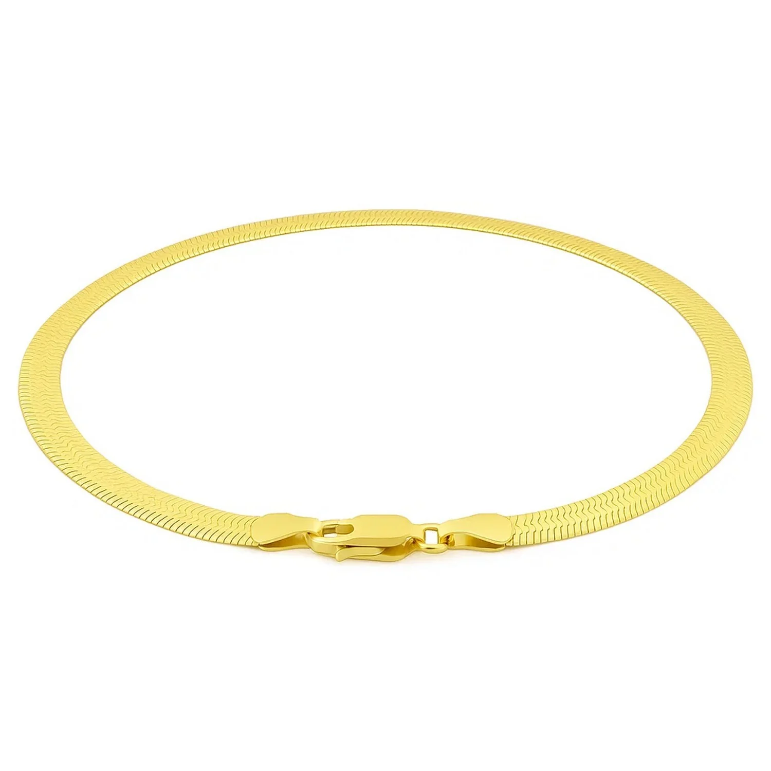 Imperial Herringbone Bracelet in 10k Yellow Gold (3.8 mm) - Image 10