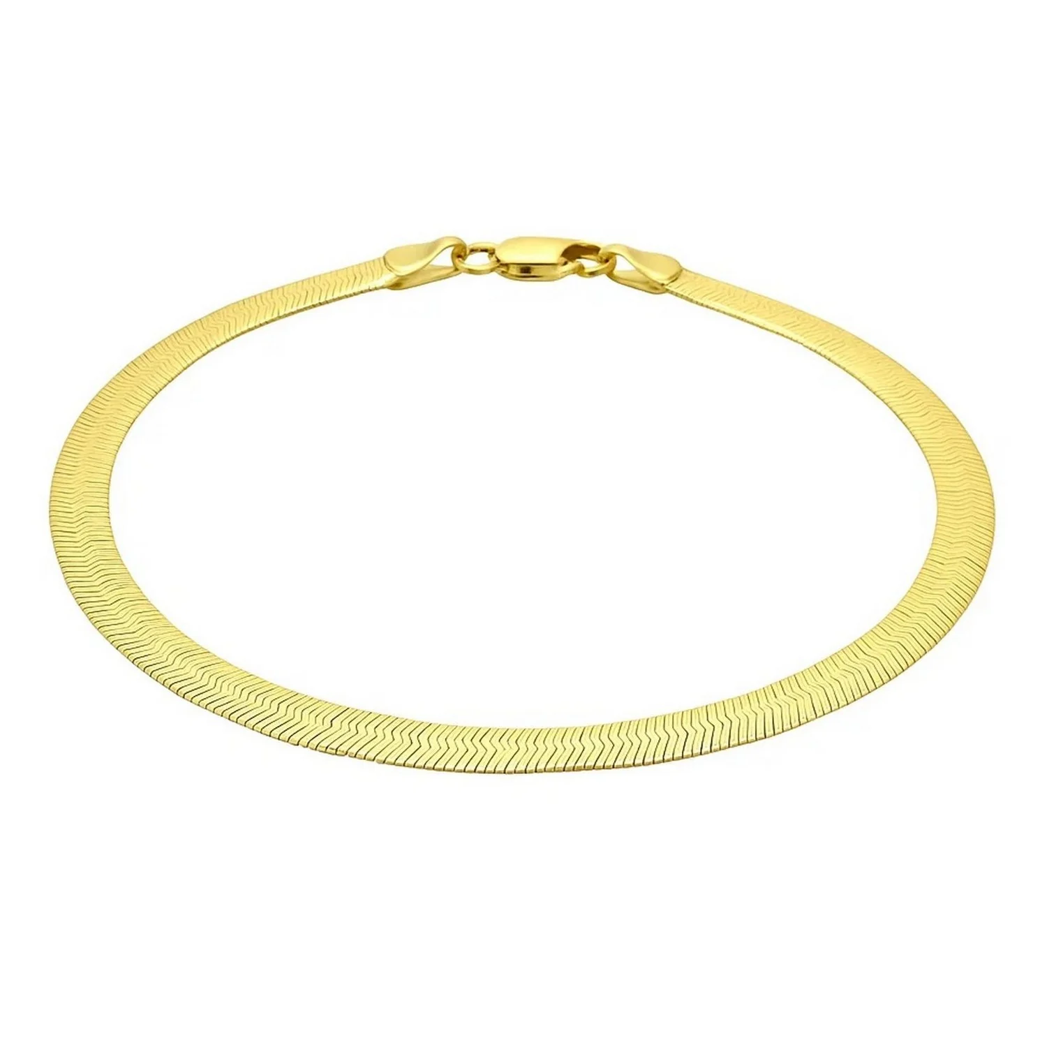 Imperial Herringbone Bracelet in 10k Yellow Gold (3.8 mm) - Image 5