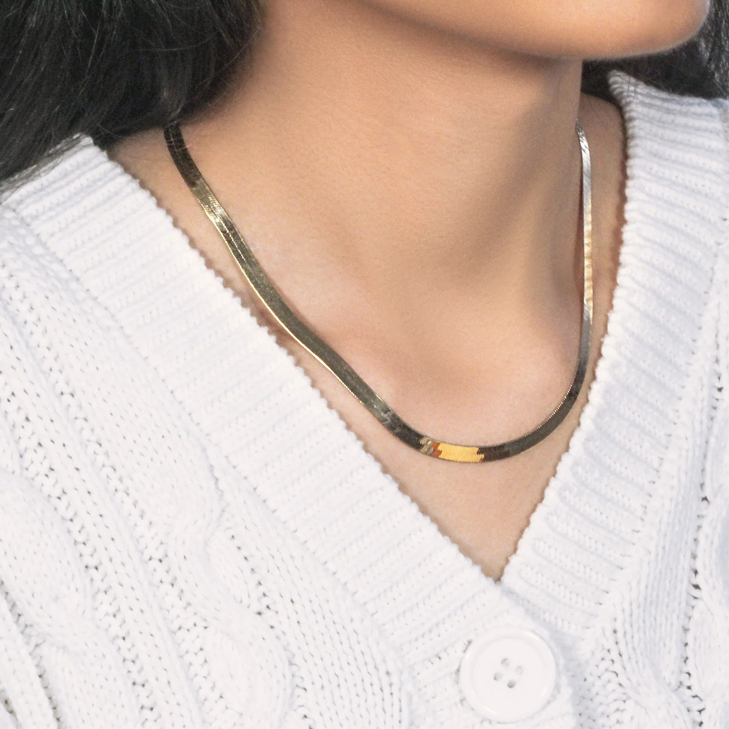 Imperial Herringbone Chain in 10k Yellow Gold (4.6 mm) - Image 6