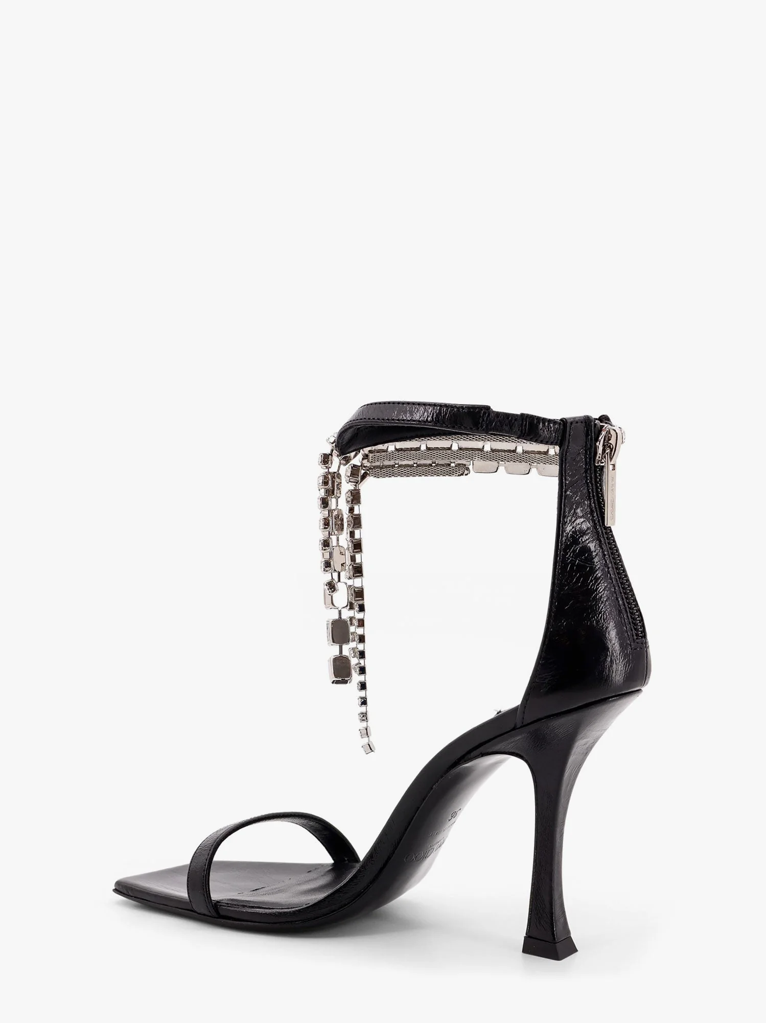 Jimmy Choo Black Vintage Leather Sandals With Crystals Detail - Image 3