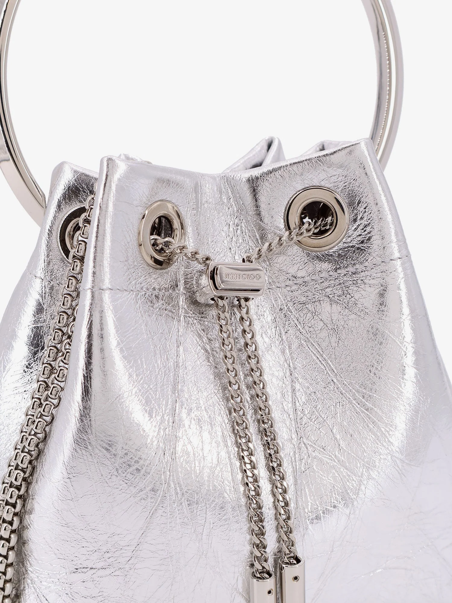 Jimmy Choo Bonbon Mirrored Fabric Bucket Bag - Image 20