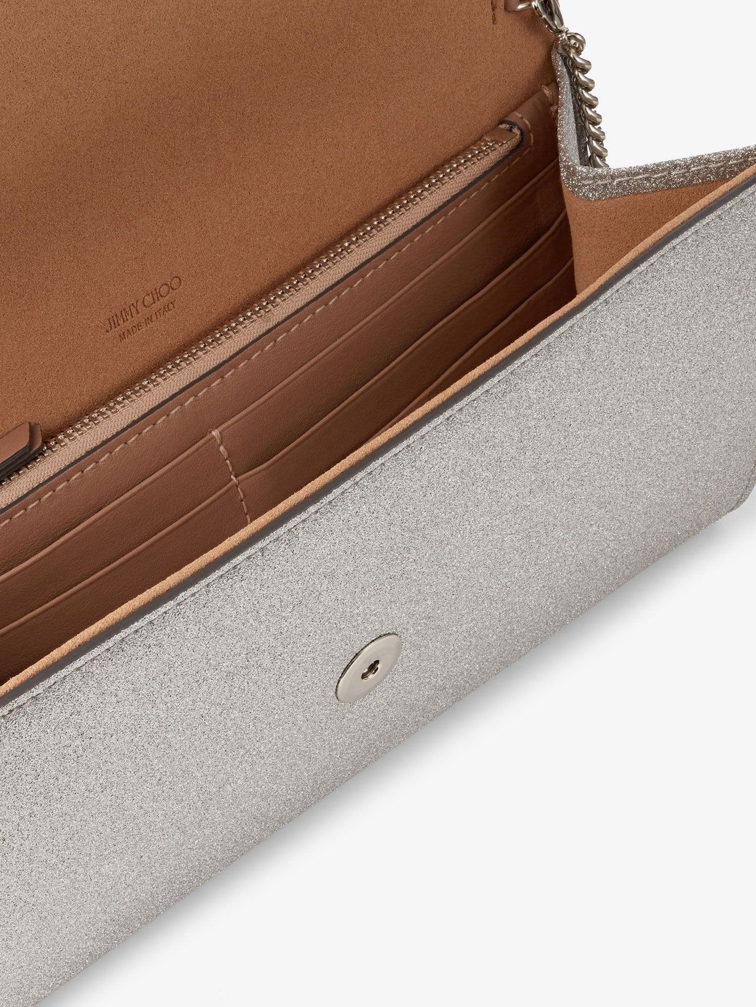Jimmy Choo Emmie Leather Clutch With All-Over Glitter - Image 14