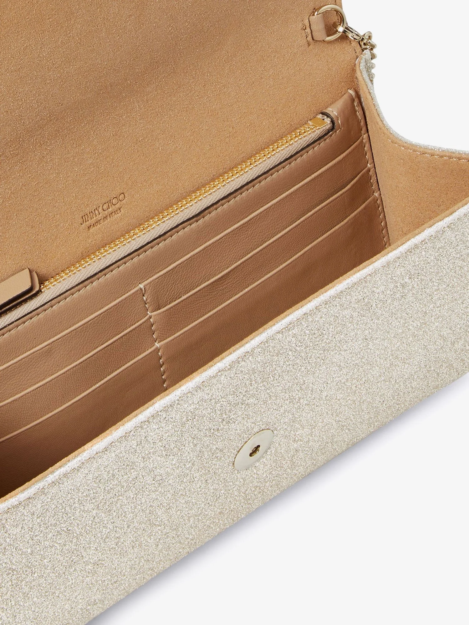 Jimmy Choo Emmie Leather Clutch With All-Over Glitter - Image 4