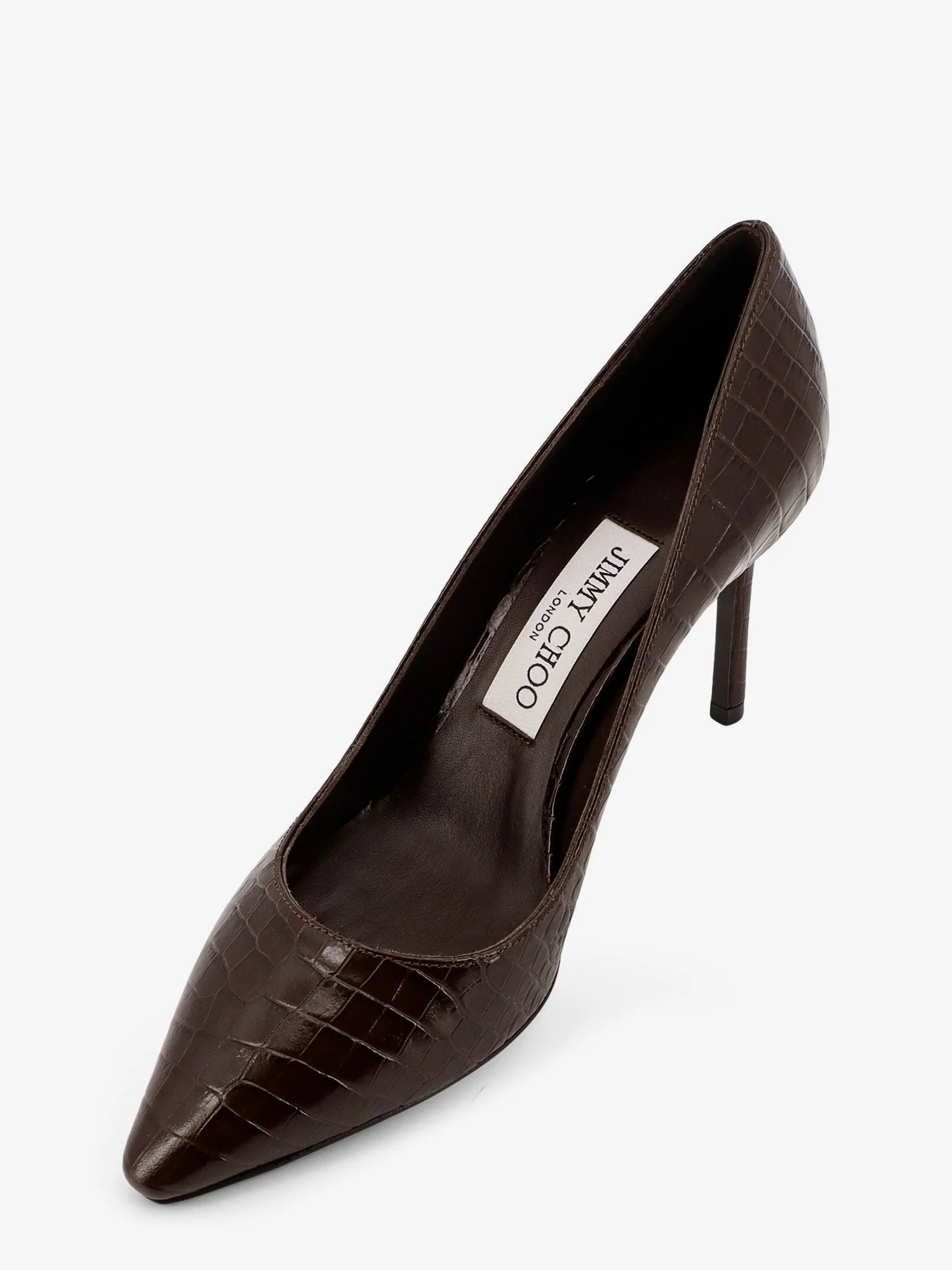 Jimmy Choo Romy 85 Leather Pumps With Croco Effect - Image 8