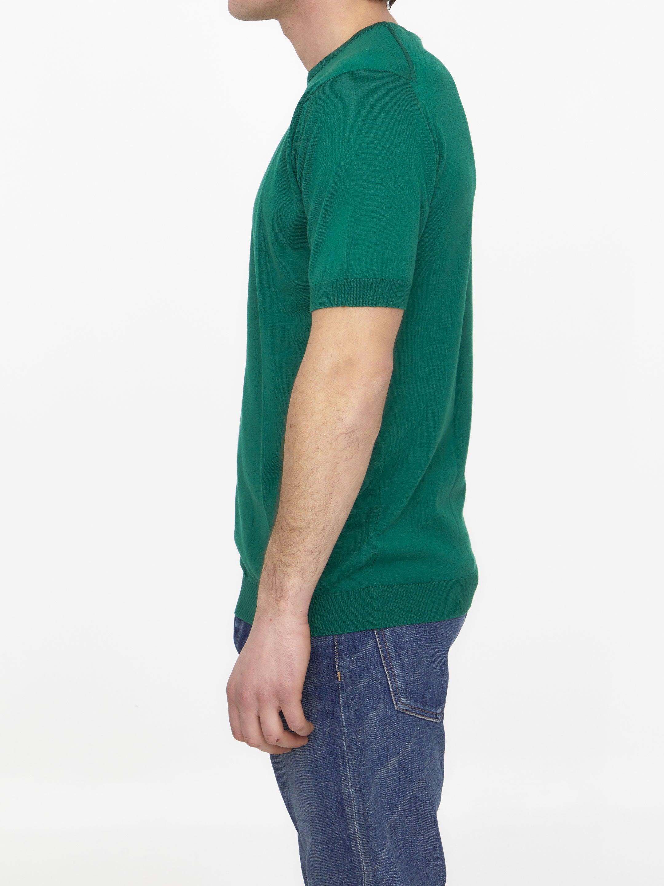 John Smedley Emerald Green Cotton Jumper - Image 3