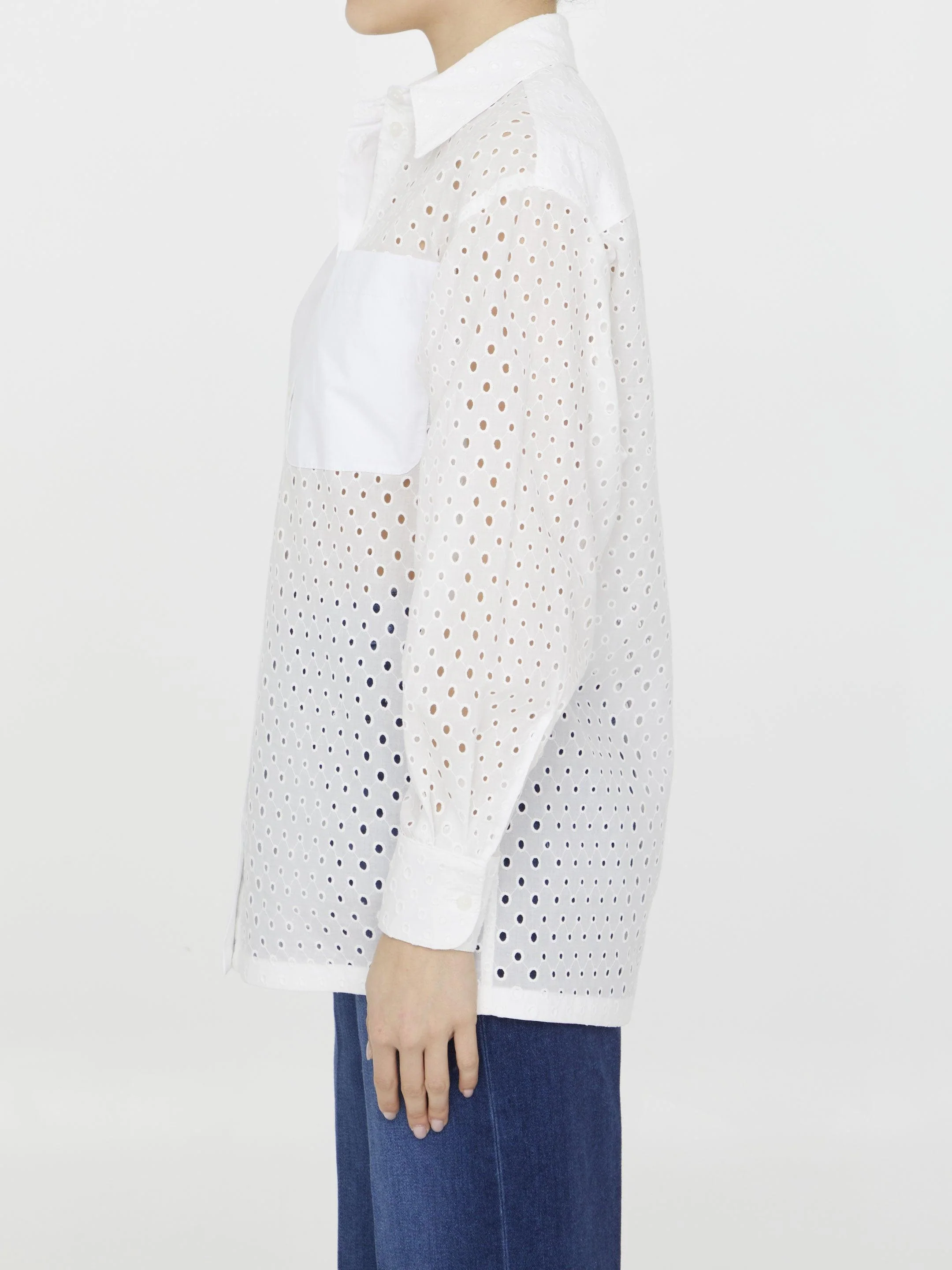 Kenzo Broderie Anglaise Cotton Shirt - Image 3