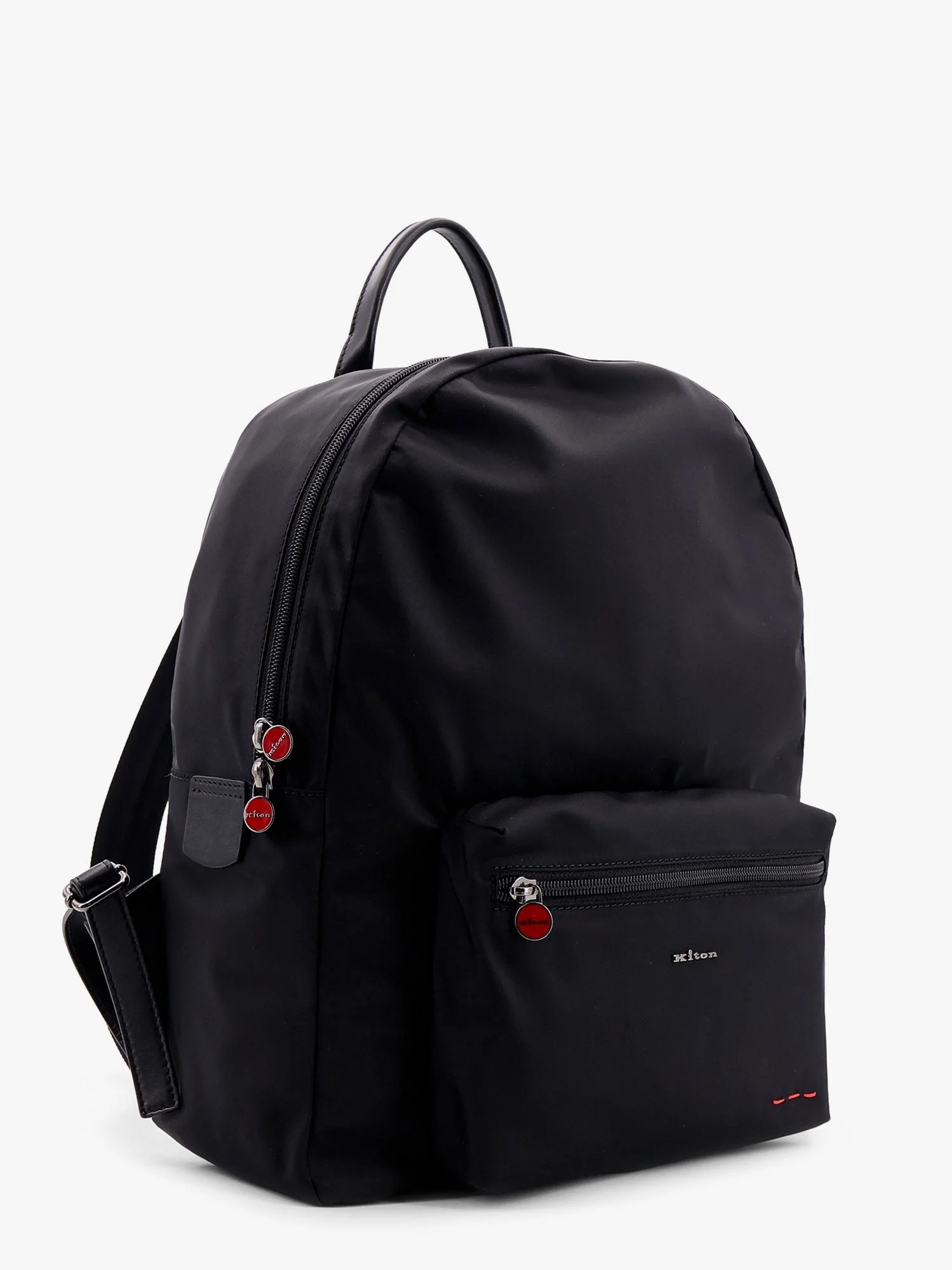 Kiton Ciro Paone Nylon Backpack With Metal Lettering Logo - Image 8