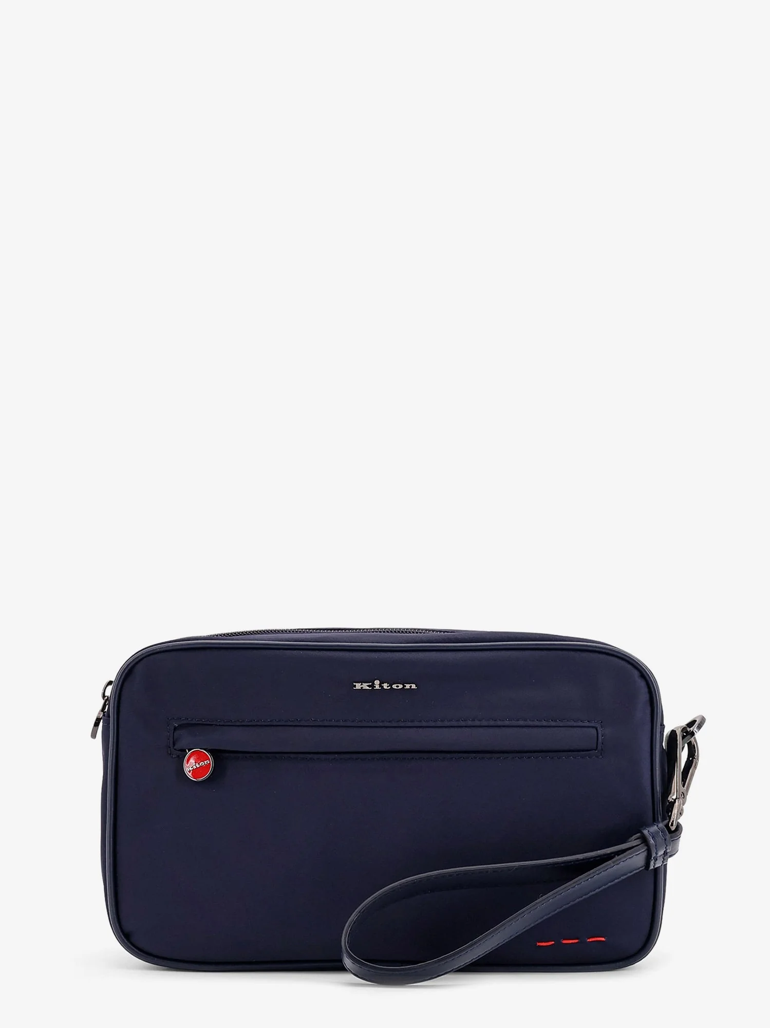 Kiton Ciro Paone Nylon Clutch Bag With Iconic Logo Embroidery - Image 5