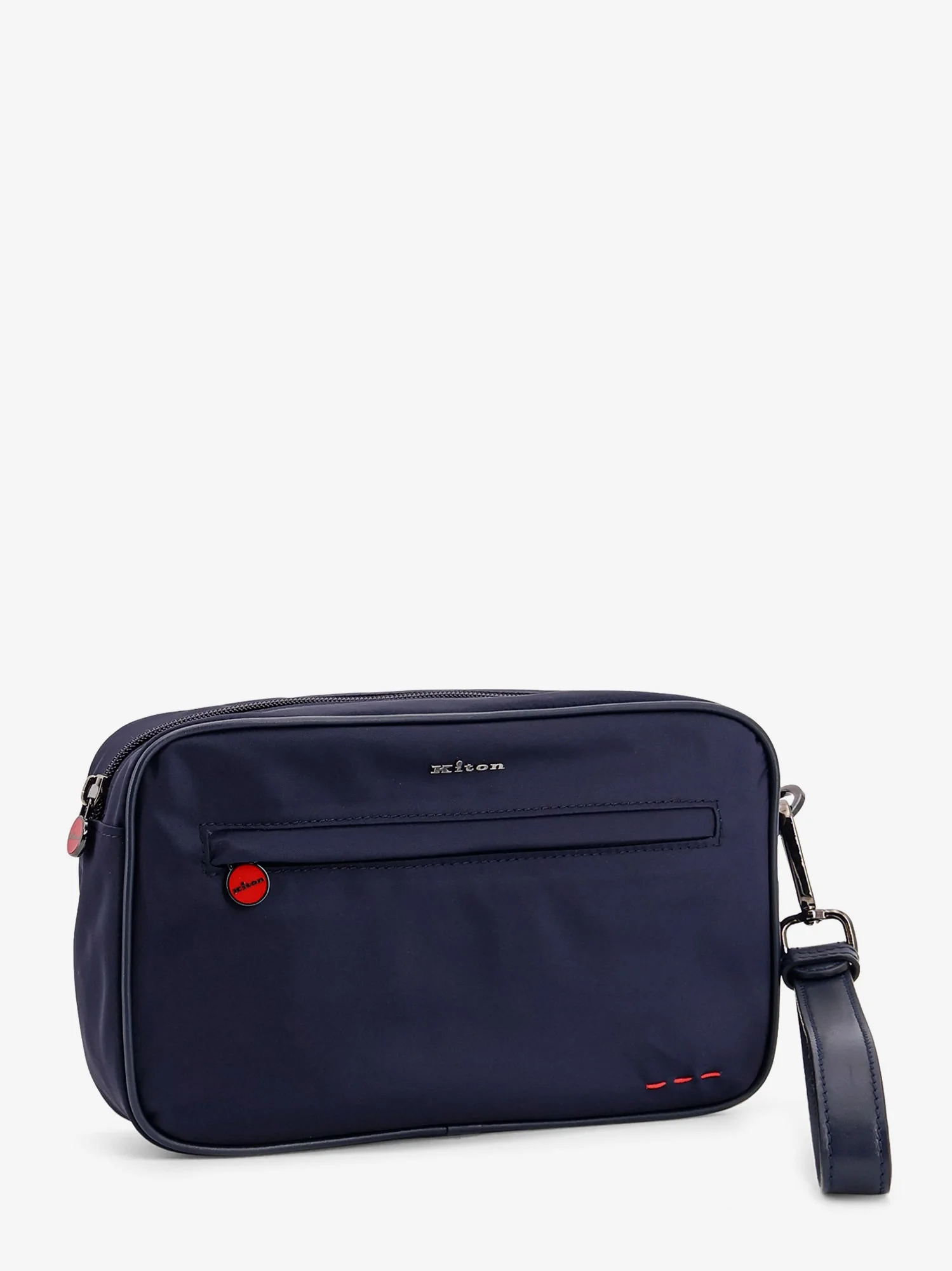 Kiton Ciro Paone Nylon Clutch Bag With Iconic Logo Embroidery - Image 7