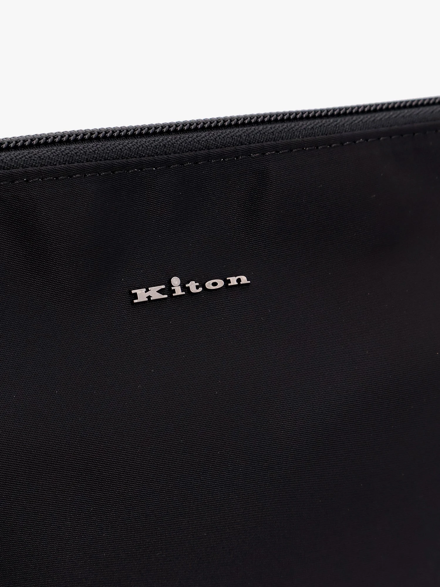Kiton Ciro Paone Nylon Clutch Bag With Metal Lettering Logo - Image 4