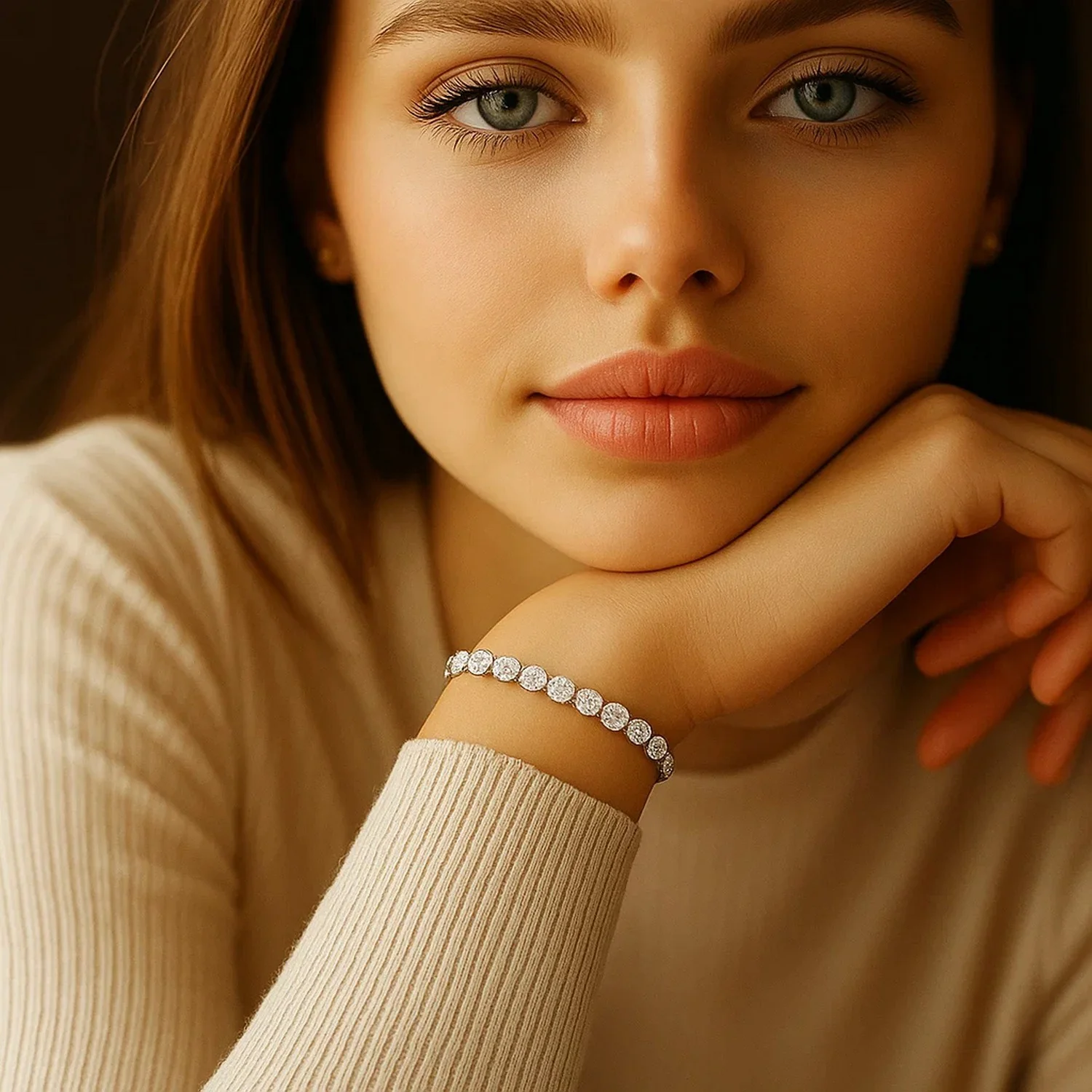 Lab Grown Round Diamond Tennis Bracelet in 14k White Gold (5 cctw F/G VS2/SI1) - Image 4