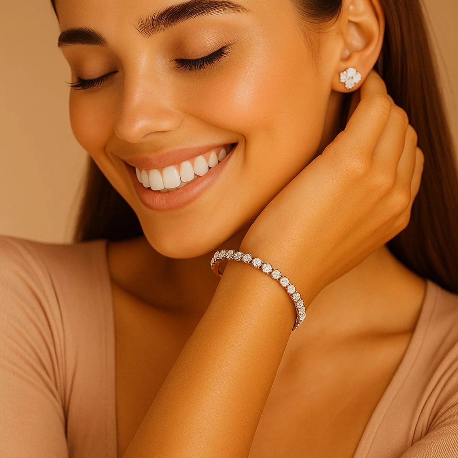 Lab Grown Round Diamond Tennis Bracelet in 14k Yellow Gold (5 cctw F/G VS2/SI1) - Image 4