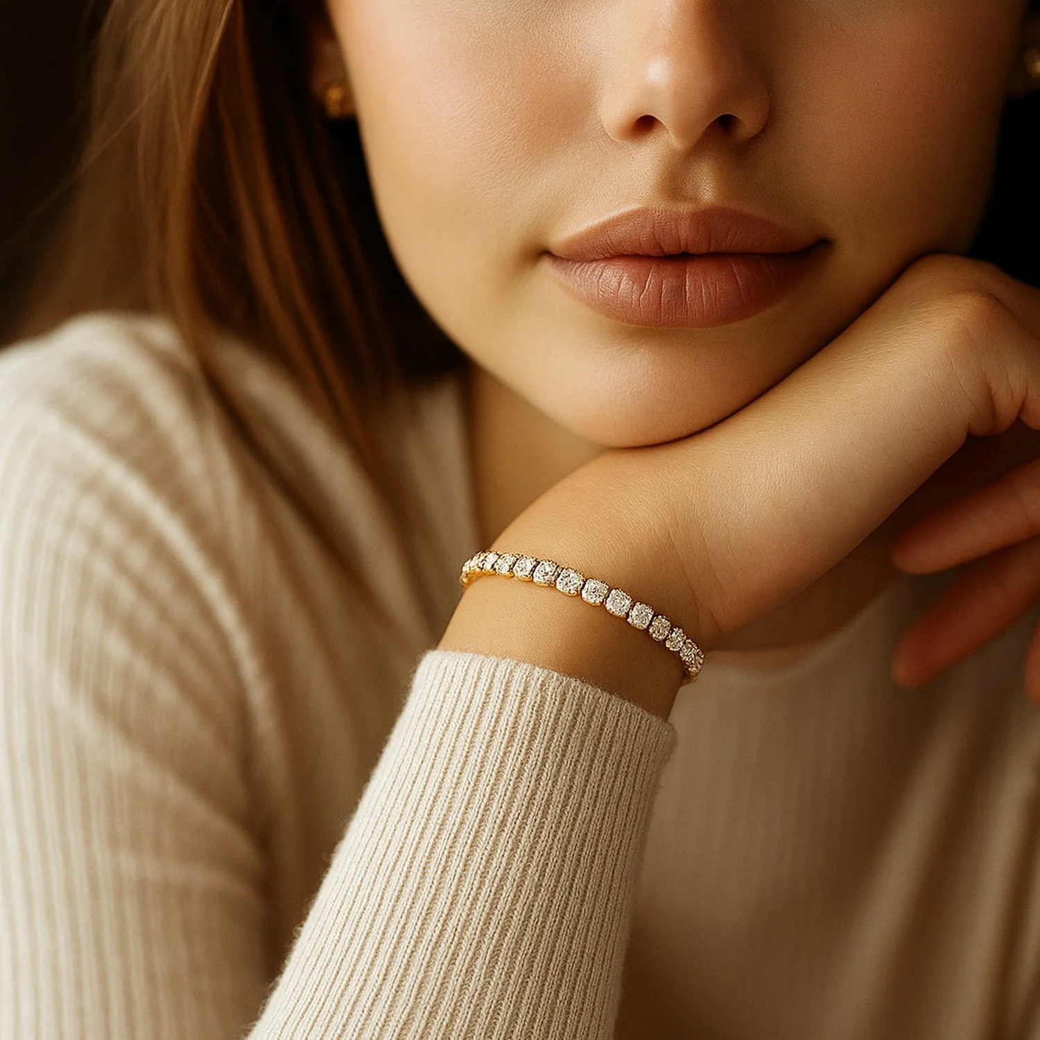 Lab Grown Round Diamond Tennis Bracelet in 14k Yellow Gold (5 cctw F/G VS2/SI1) - Image 5