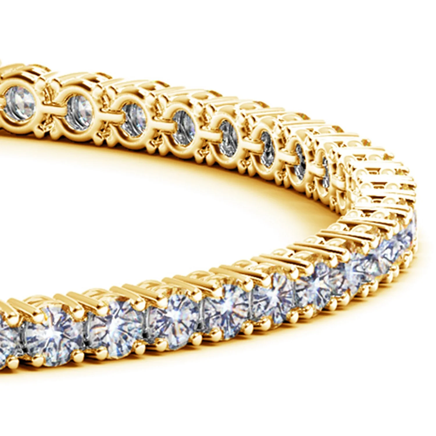 Lab Grown Round Diamond Tennis Bracelet in 14k Yellow Gold (7 cctw F/G VS2/SI1) - Image 2