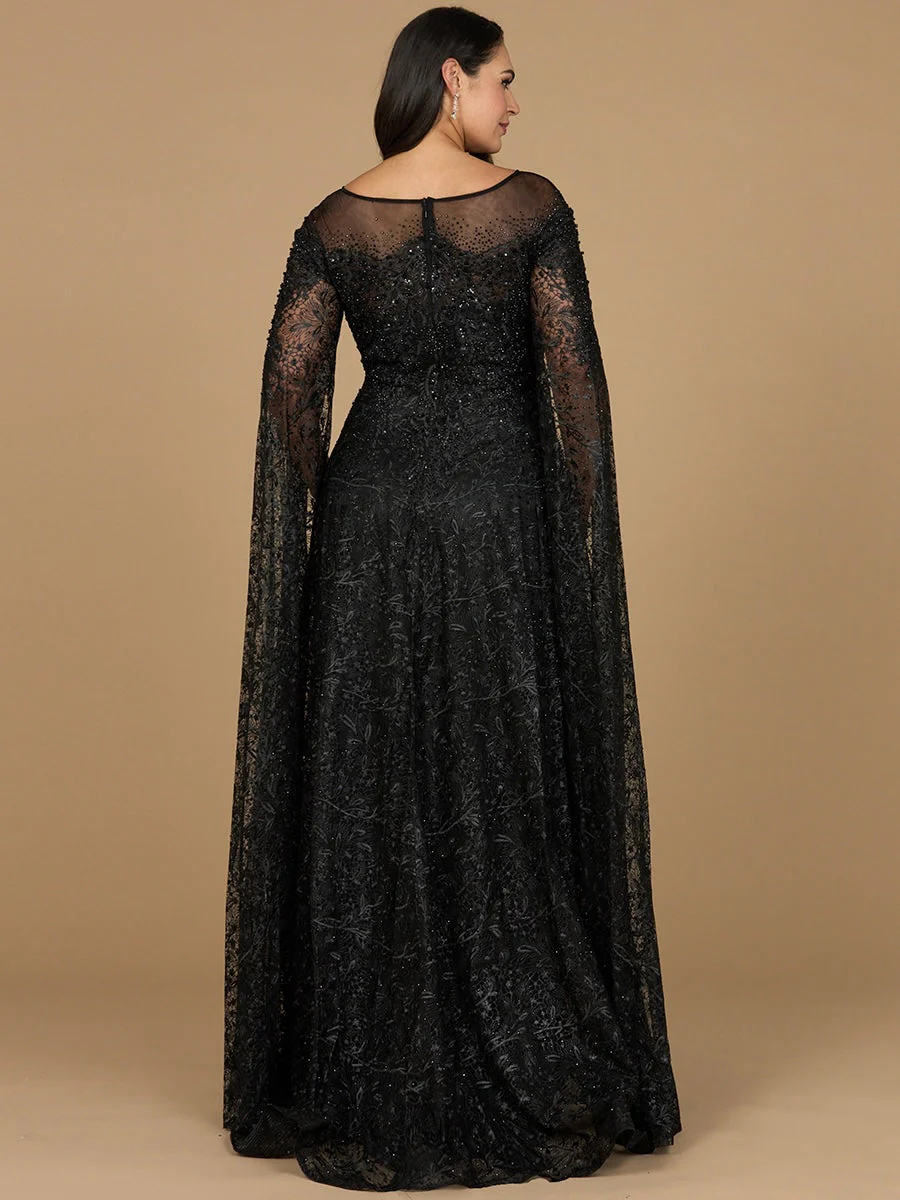 Lara Lace Gown with Dramatic Cape Sleeves - Image 3