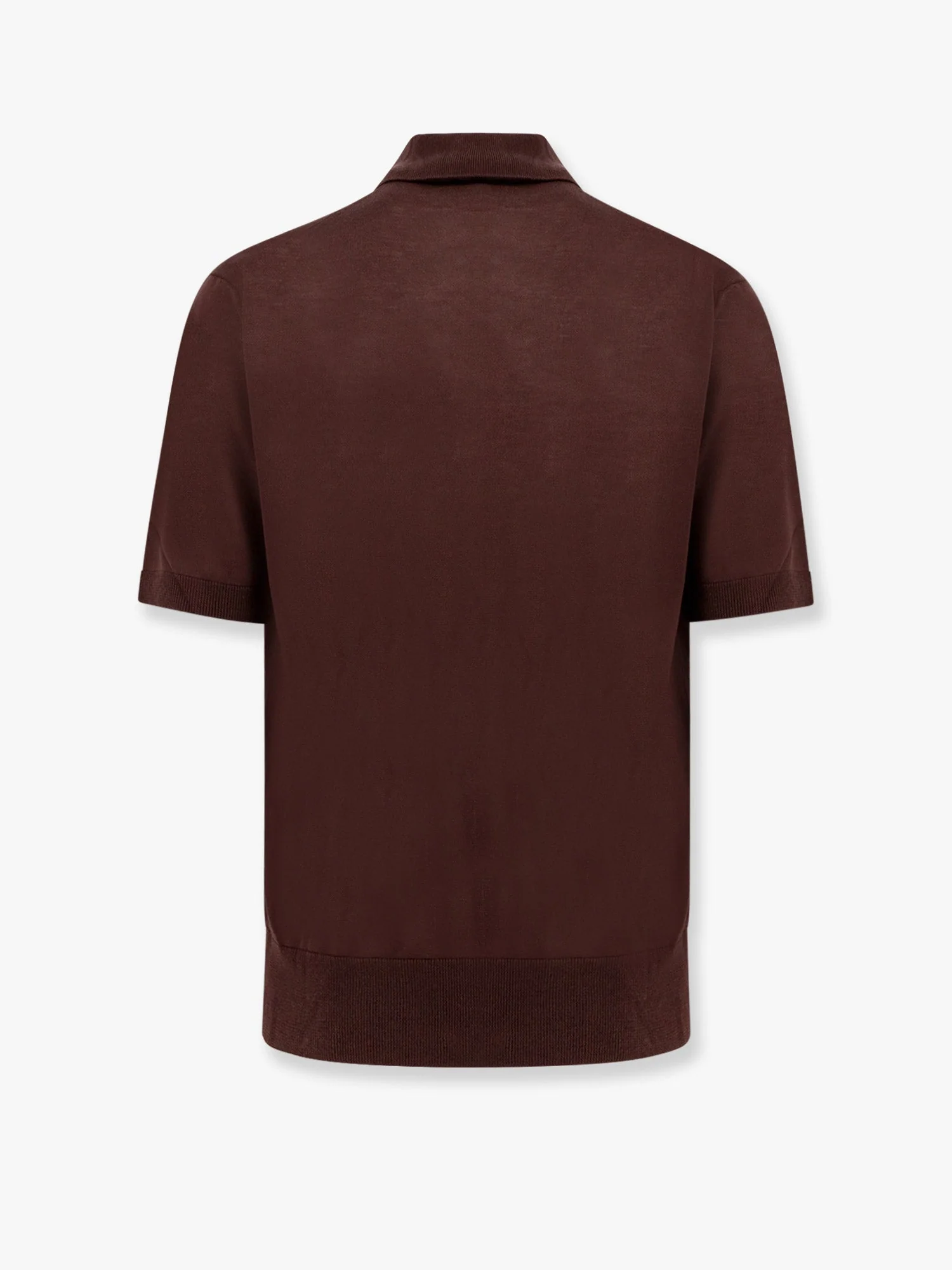 Laneus Knitted Polo Shirt With Ribbed Profiles - Image 5