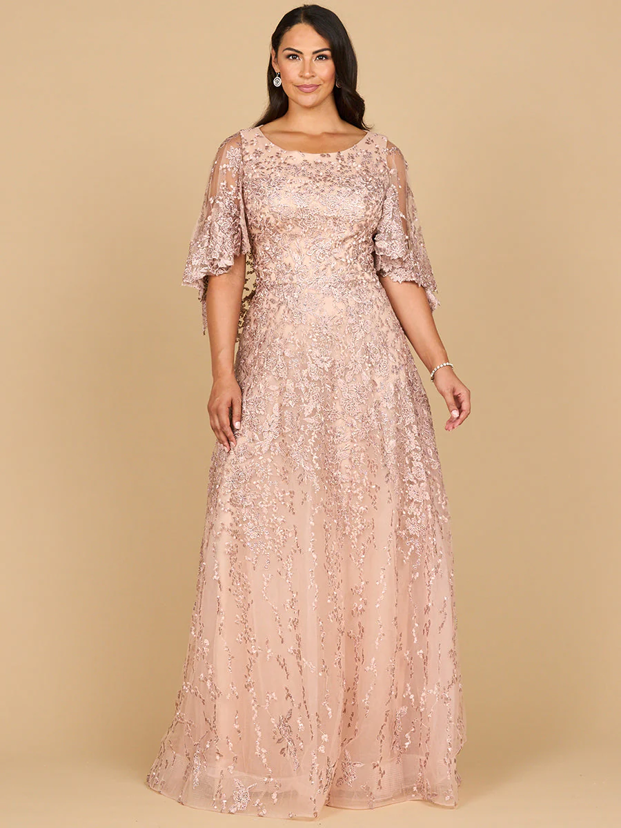 Lara 28881 Cape Sleeve Mother's Gown - Image 3