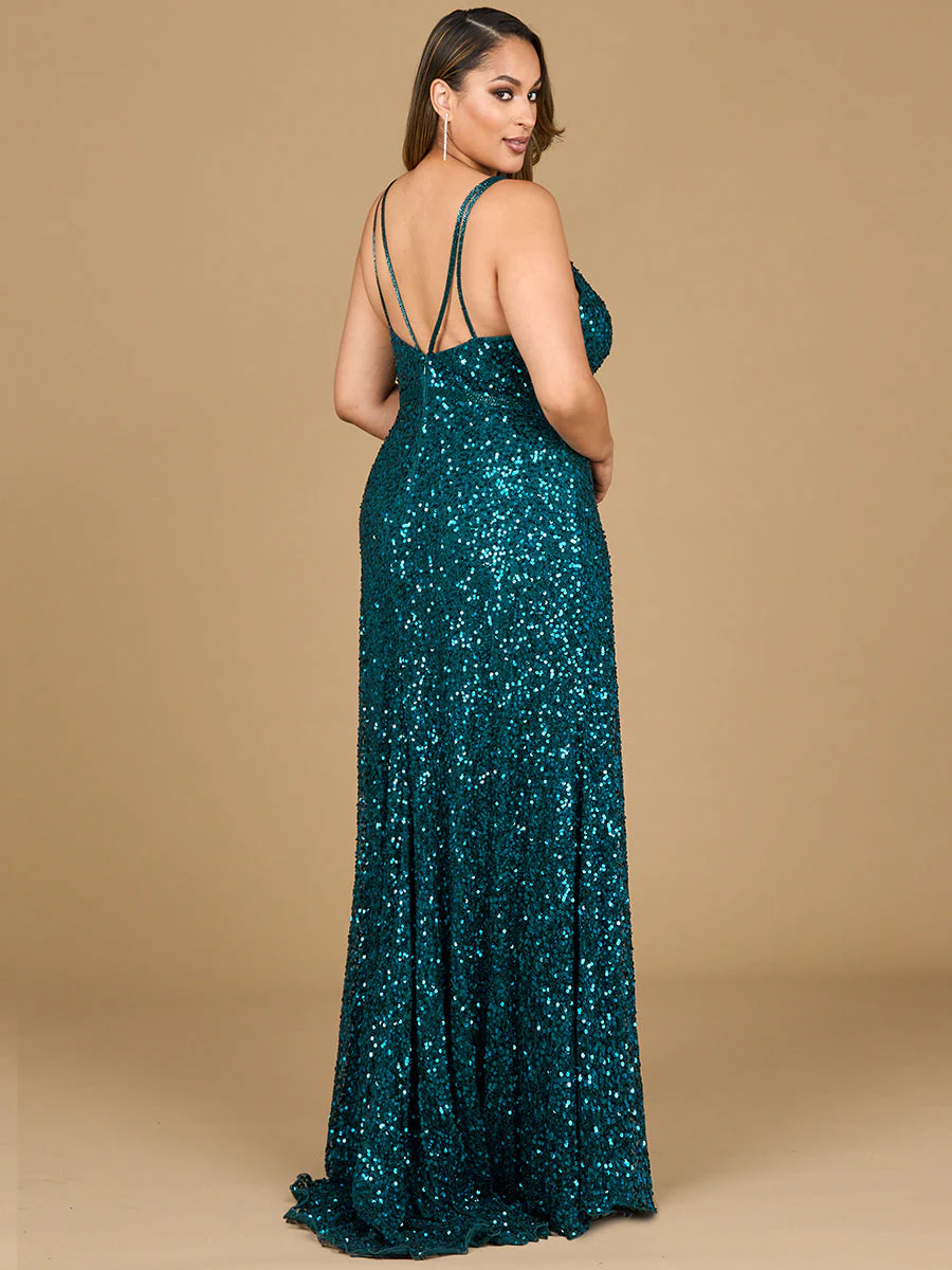 Lara Beaded Prom Dress with High Slit - Image 2