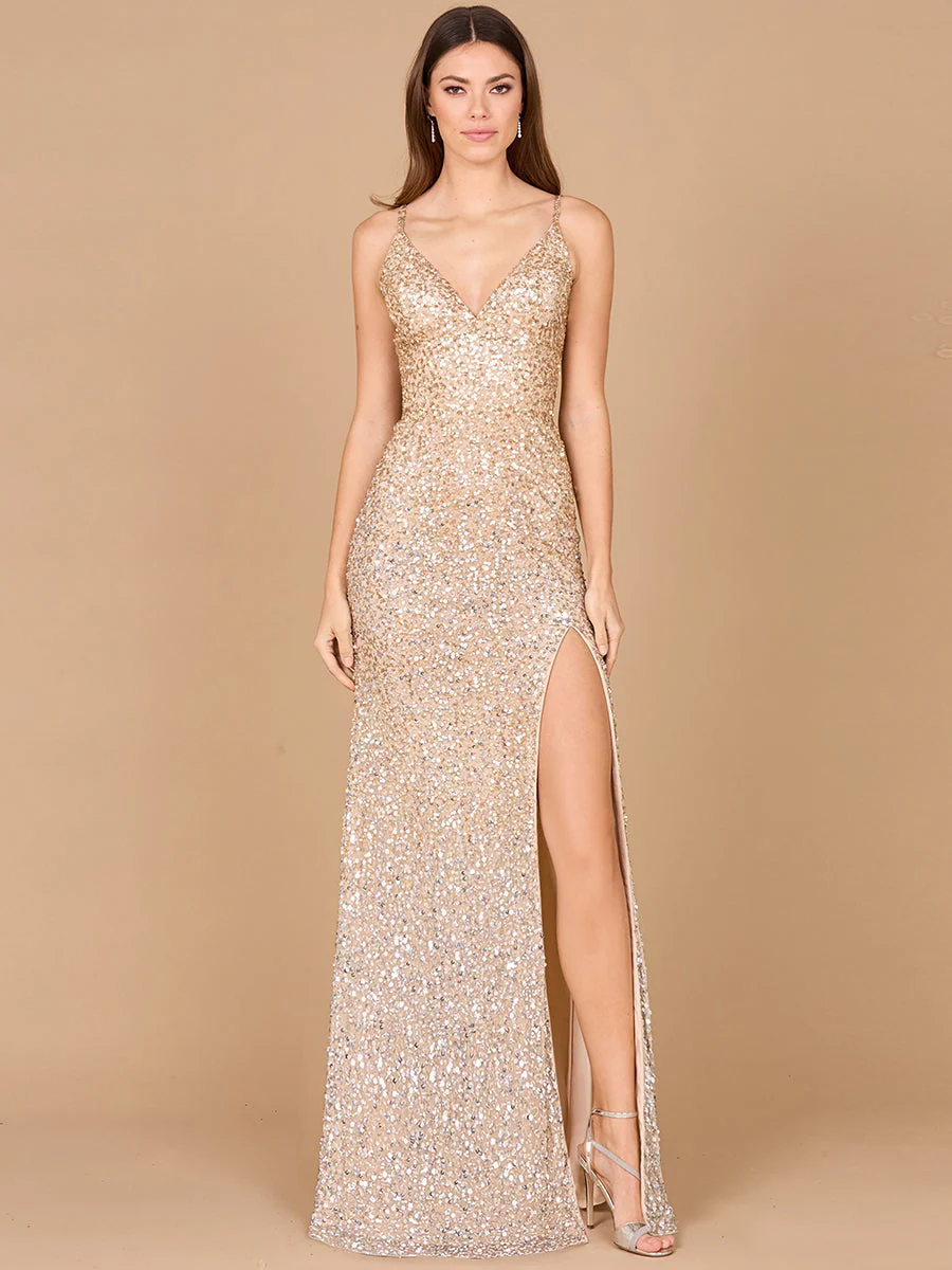 Lara Beaded V Neck Dress with Slit - Image 3