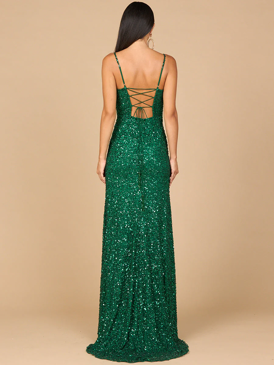 Lara Beaded V Neck Dress with Slit - Image 6