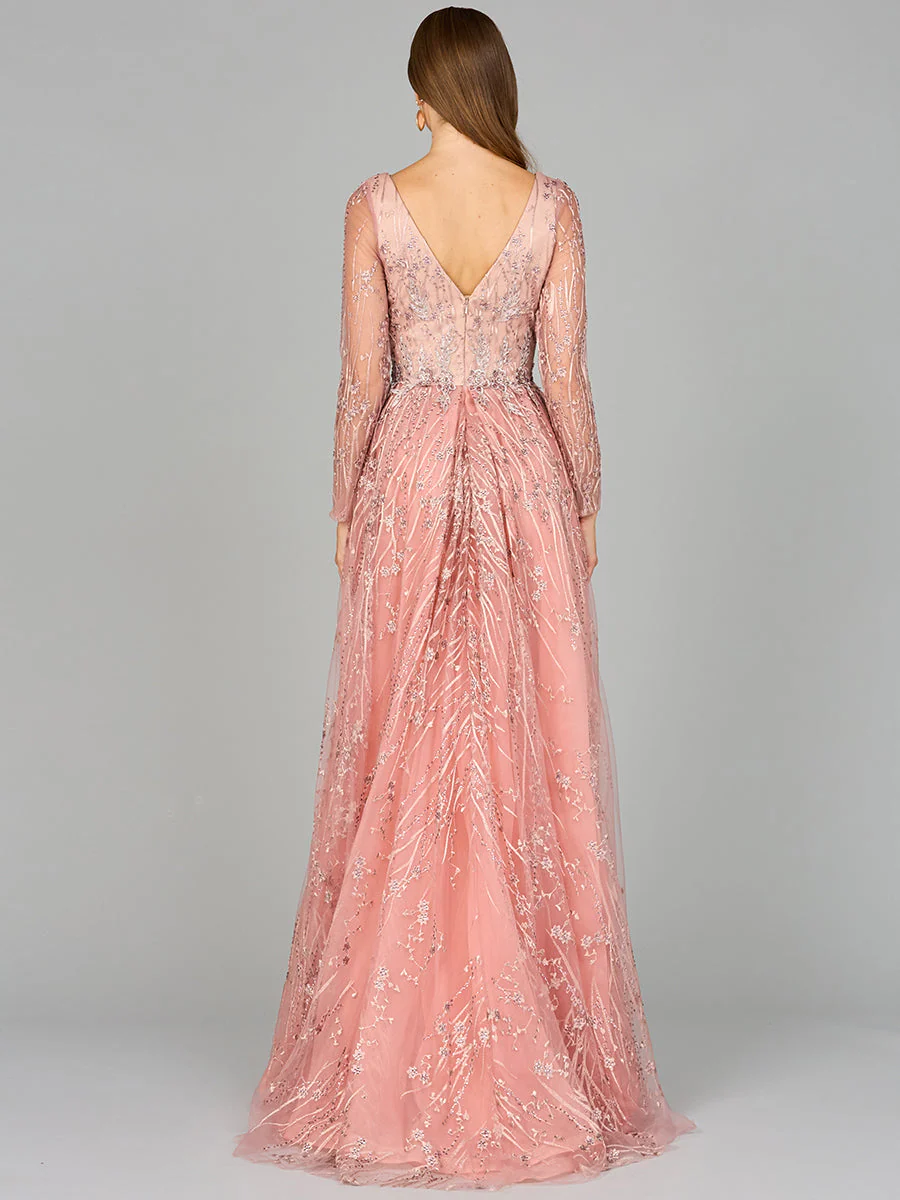 Lara Elegant Overskirt Dress with Long Sleeves - Image 3