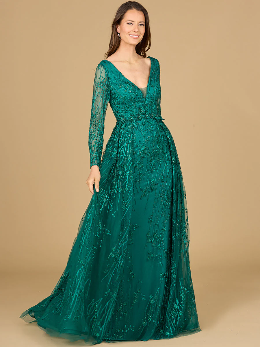 Lara Elegant Overskirt Dress with Long Sleeves - Image 4