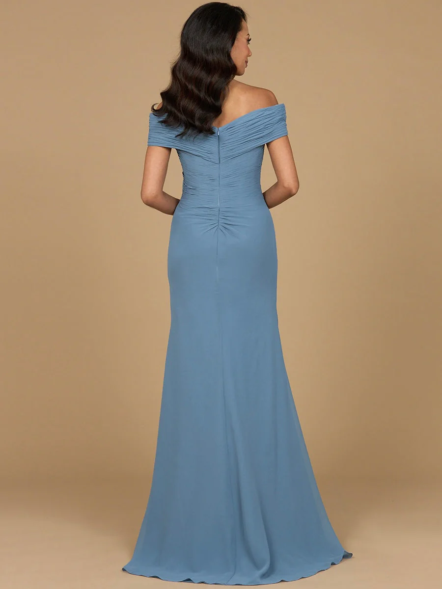Lara Off Shoulder Elegant Chiffon Gown - Image 4