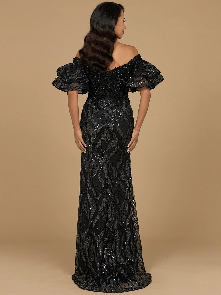 Lara Off Shoulder Mermaid Beaded Gown - Image 13