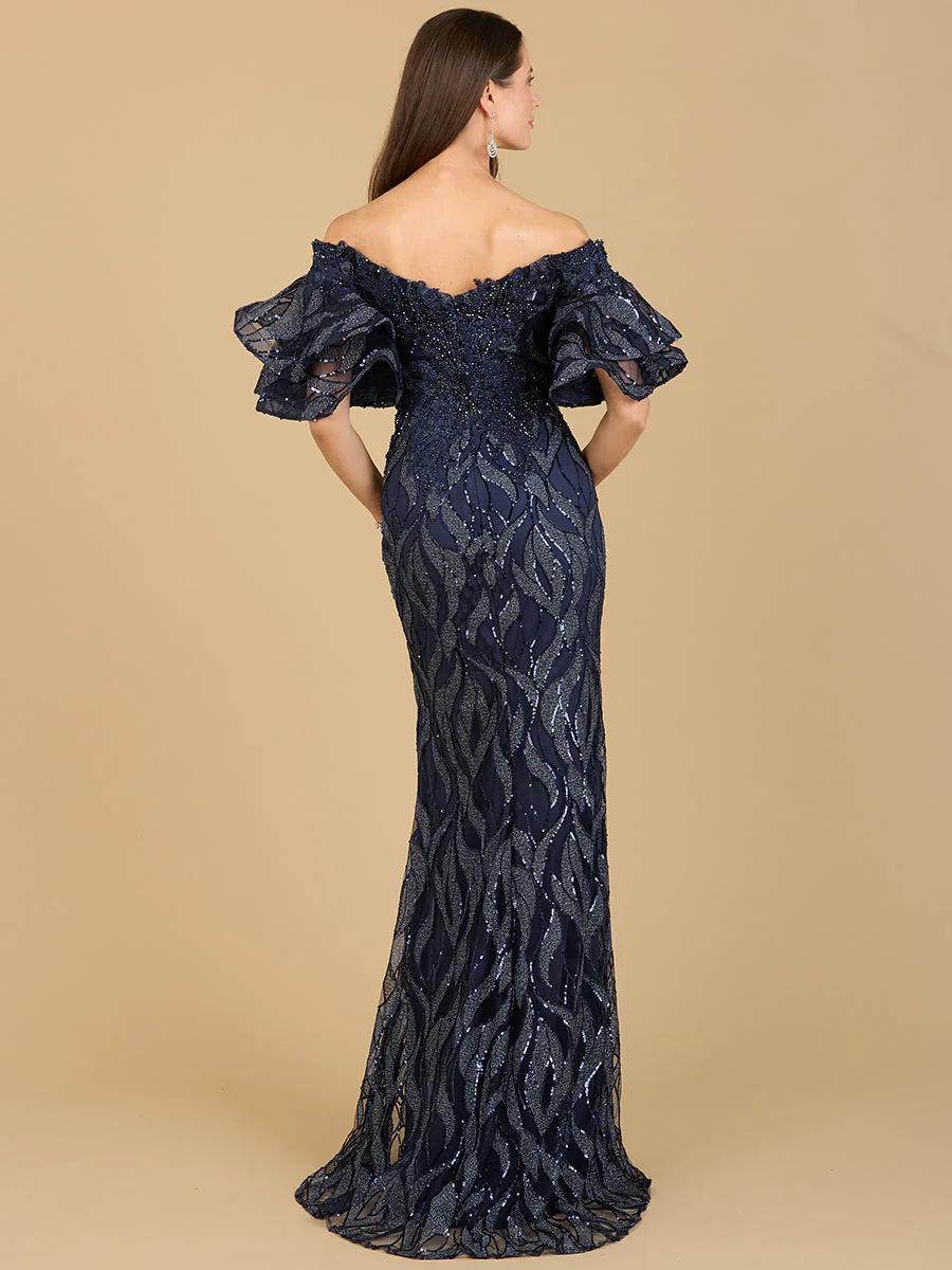 Lara Off Shoulder Mermaid Beaded Gown - Image 2