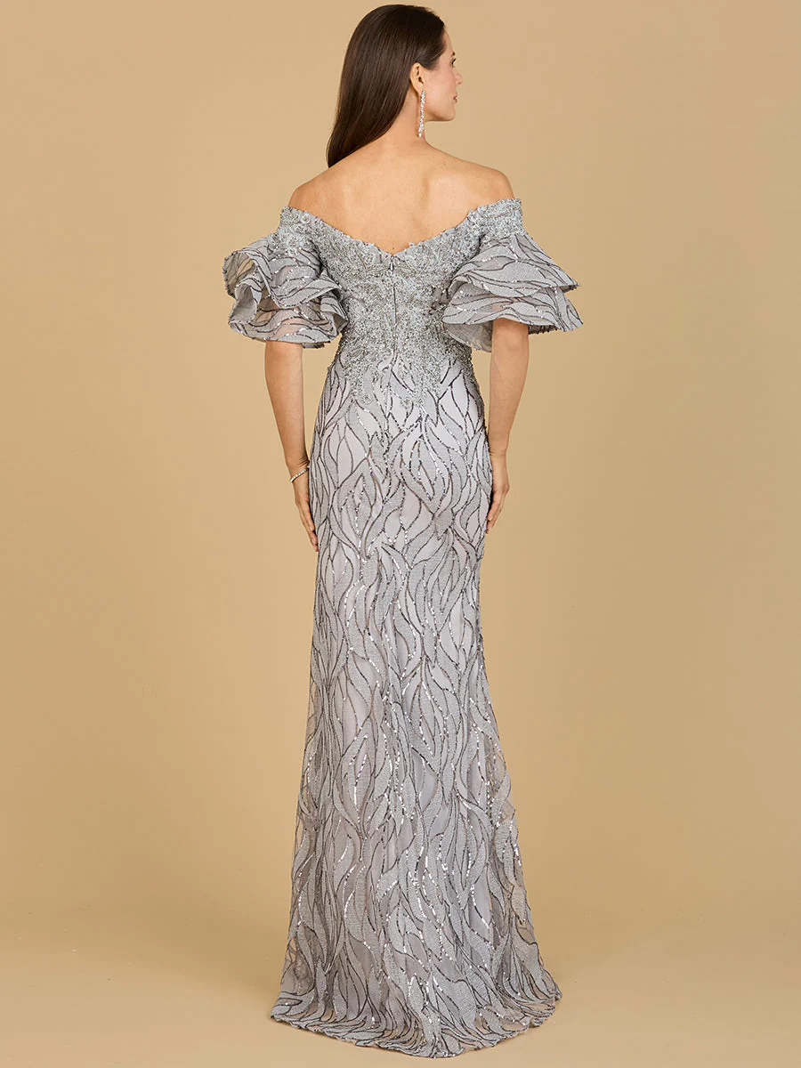 Lara Off Shoulder Mermaid Beaded Gown - Image 8
