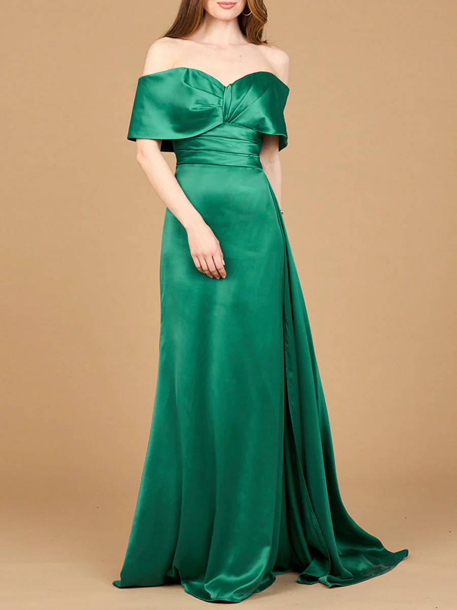 Lara Off Shoulder Satin Dress - Image 3