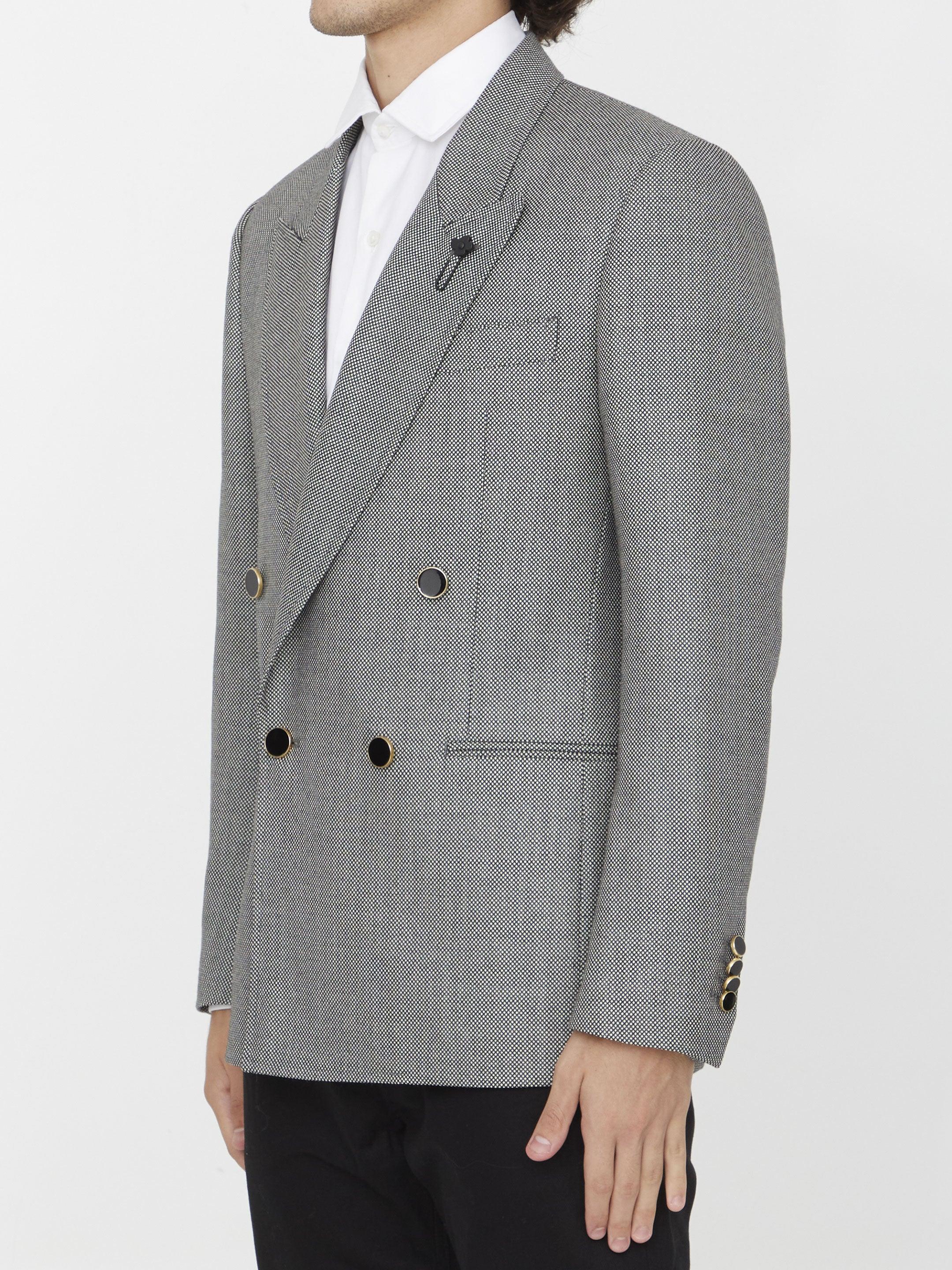 Lardini Double-breasted Wool Jacket - Image 2