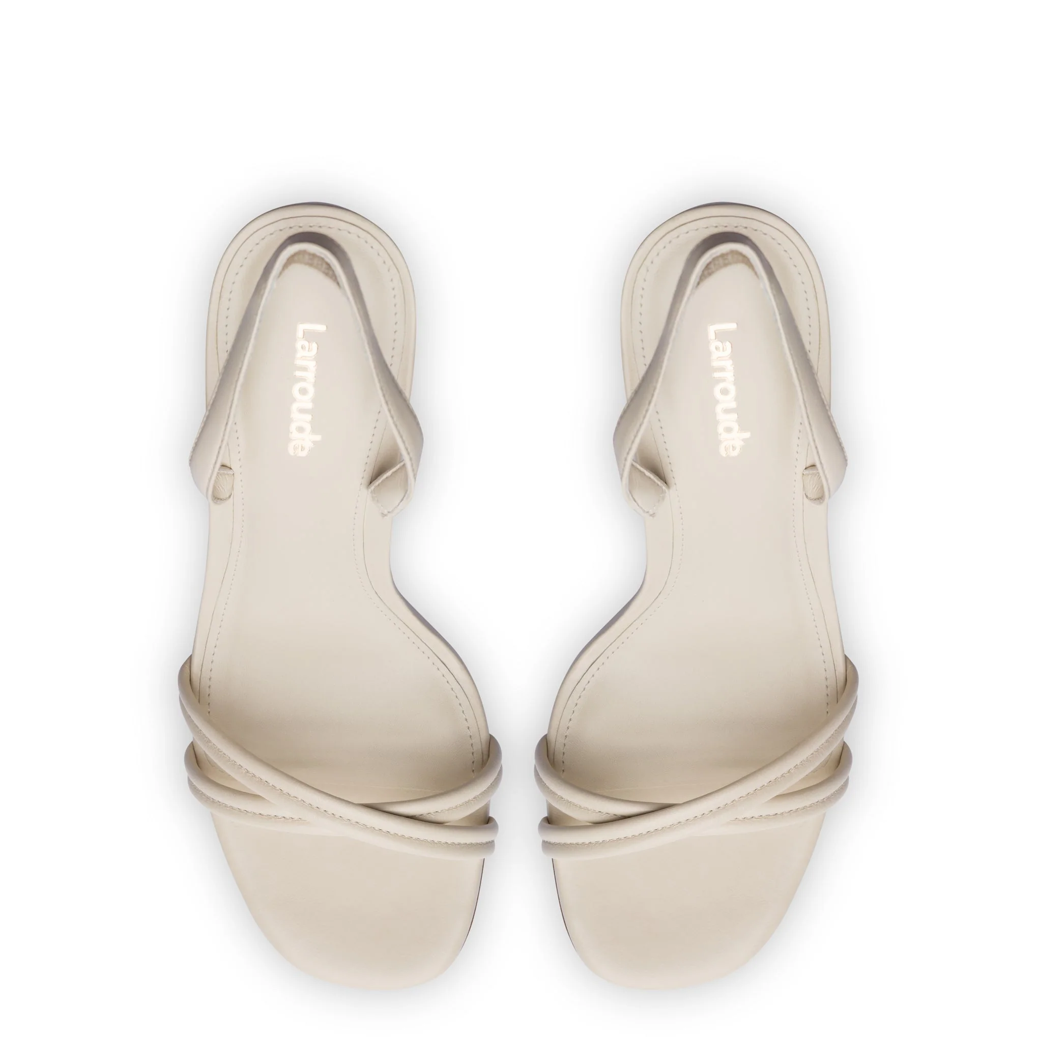 Larroude Annie Sandal In Ivory Leather - Image 3