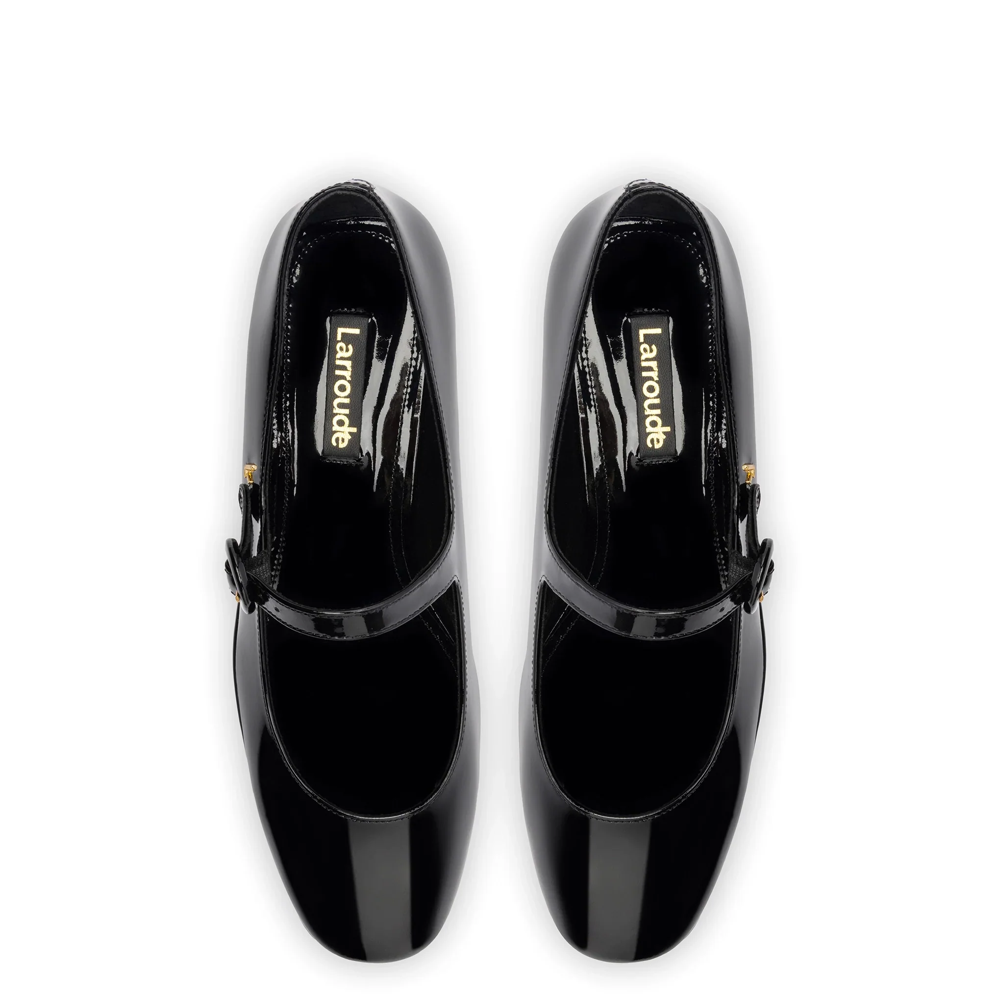 Larroude Blair Flatform Shoes In Black Patent Leather - Image 4