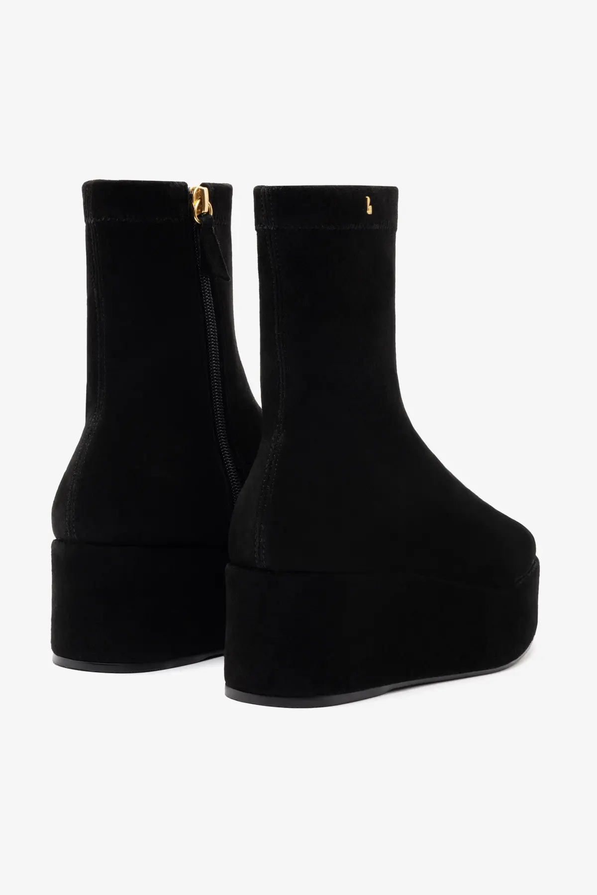 Larroude Dani Flatform Boot In Black Suede - Image 4