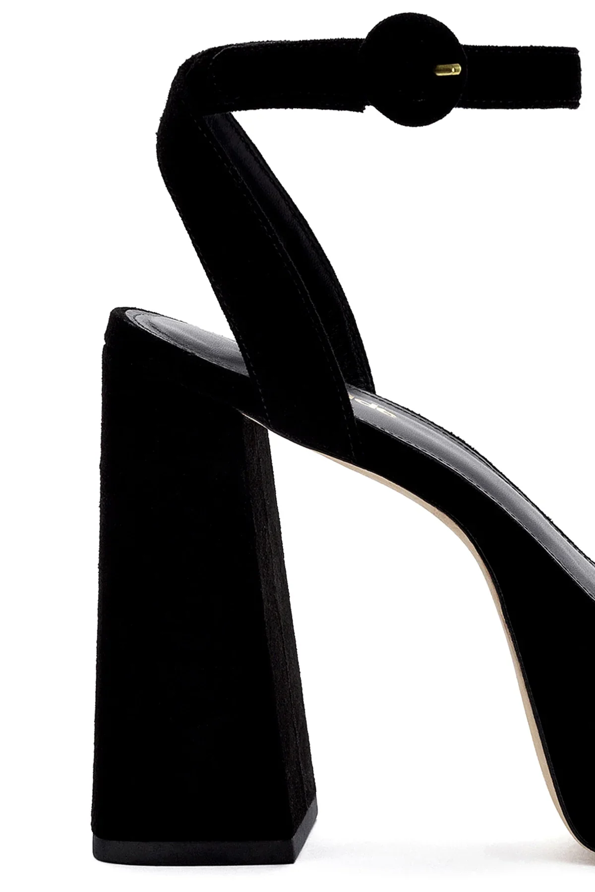 Larroude Dolly Sandal In Black Suede - Image 3