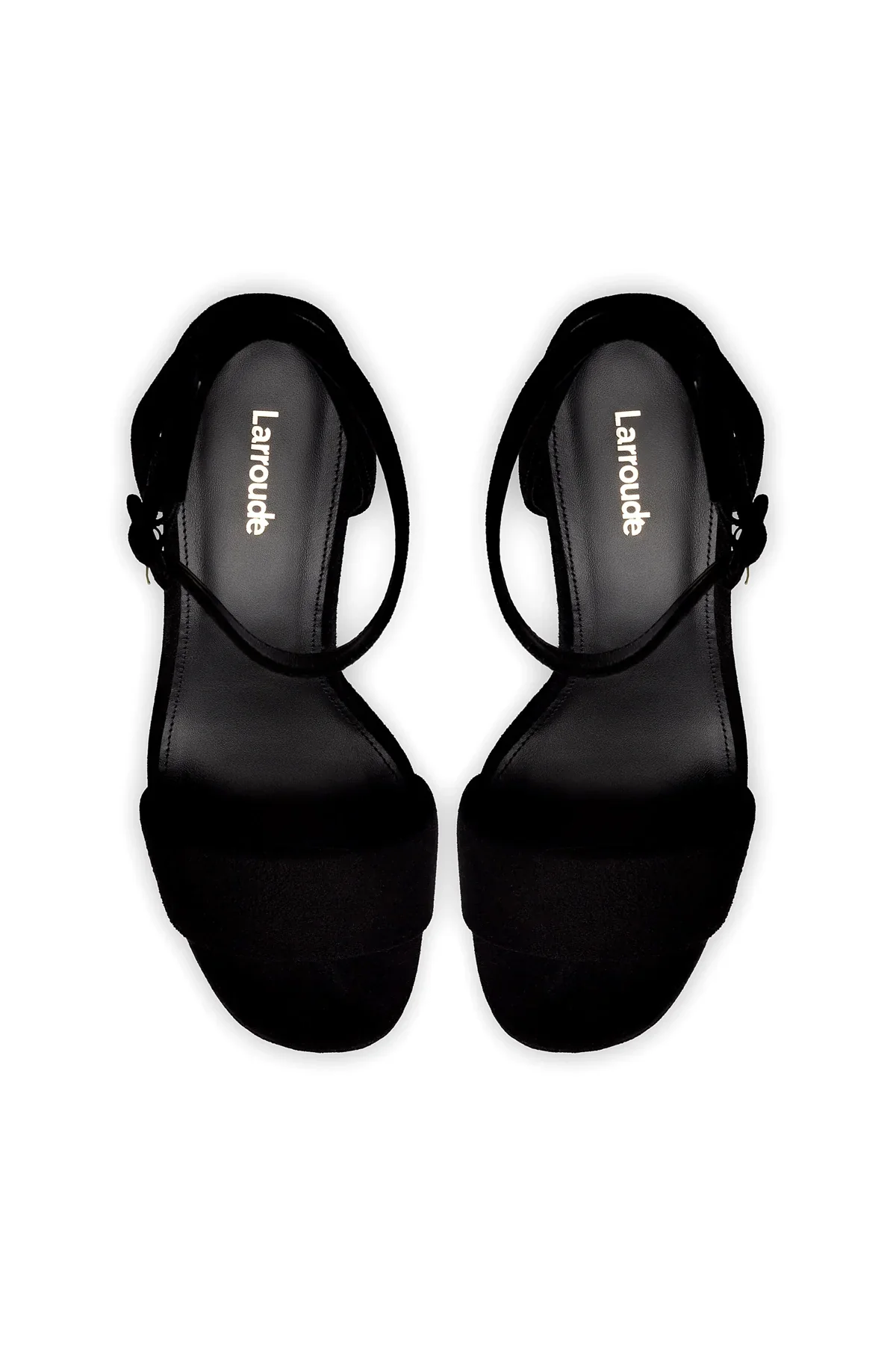 Larroude Dolly Sandal In Black Suede - Image 4