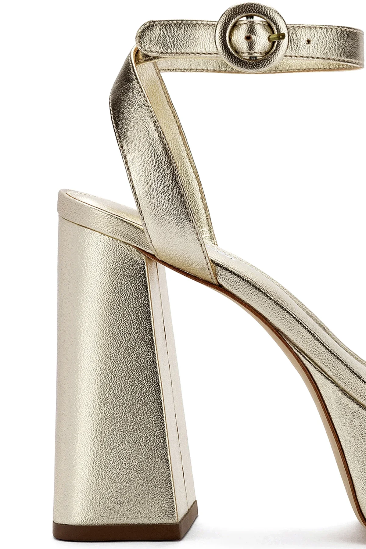 Larroude Dolly Sandal In Gold Metallic Leather - Image 5