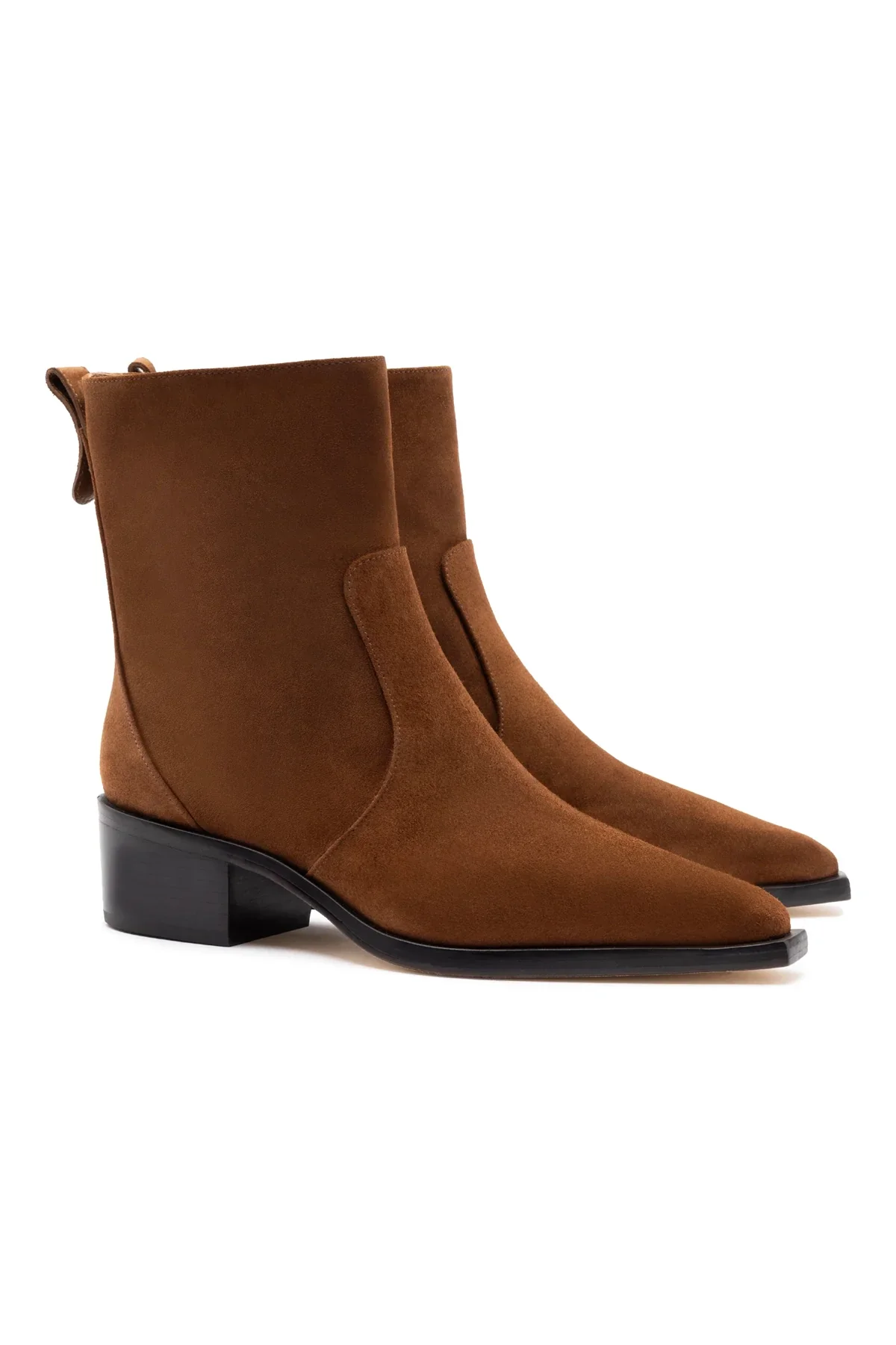 Larroude Florencia Low Boot In Burnt Umber Suede - Image 3