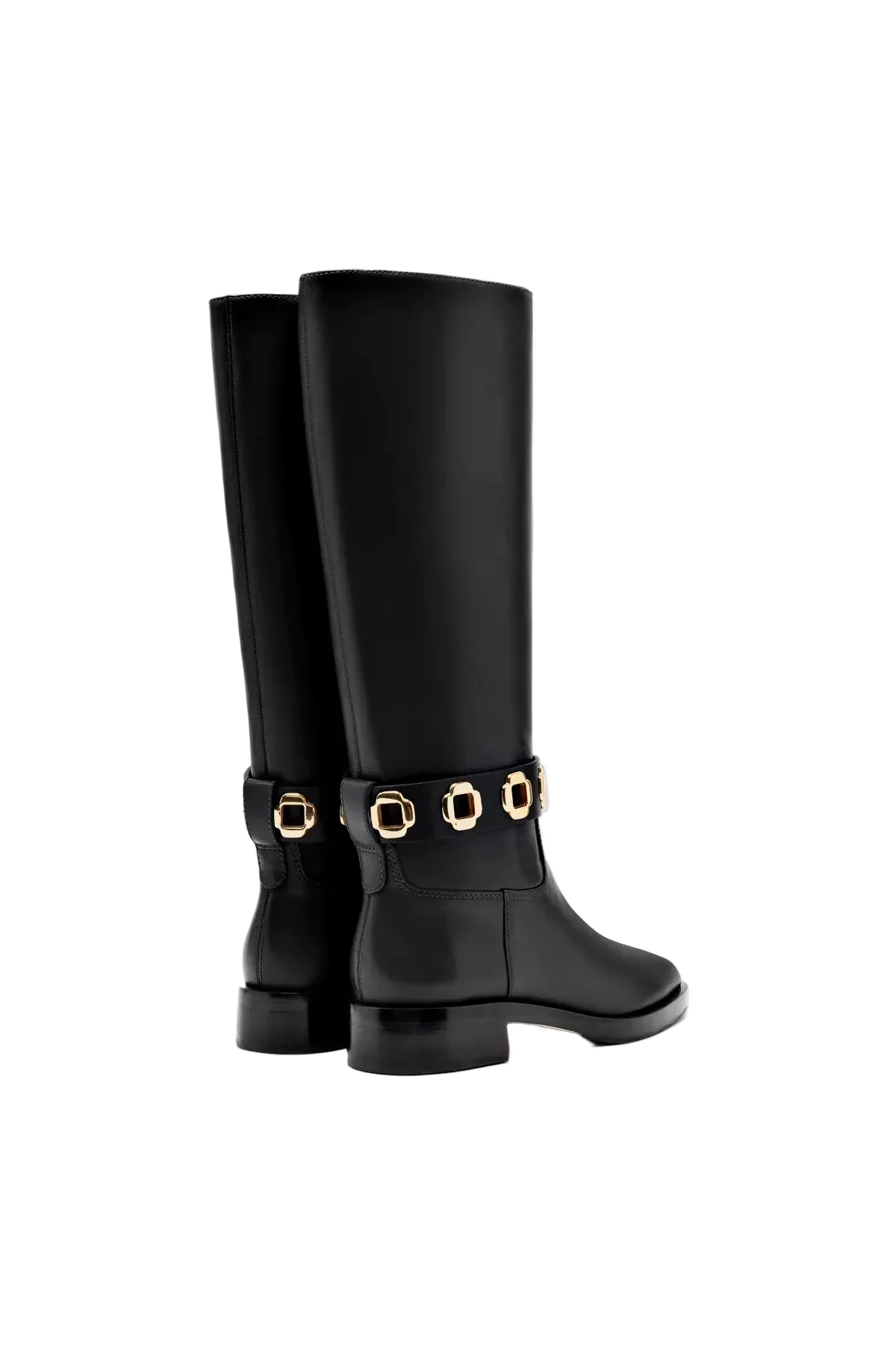 Larroude Milan Flat Boot In Black Leather - Image 4