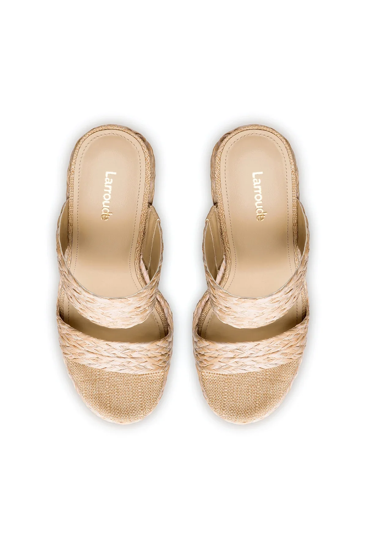 Larroude Pamela Wedge In Natural Raffia - Image 4