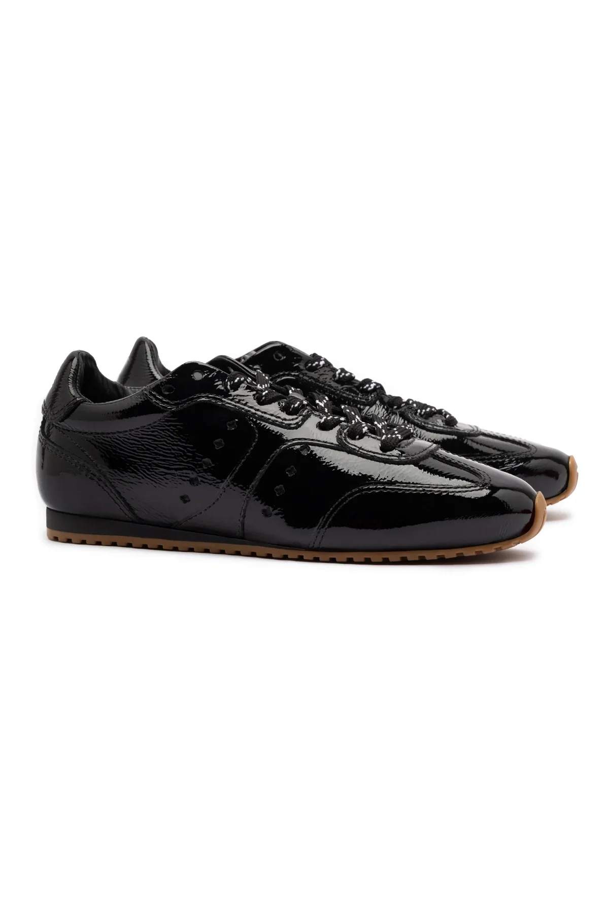Larroude Stella Sneaker In Black Patent Leather - Image 3