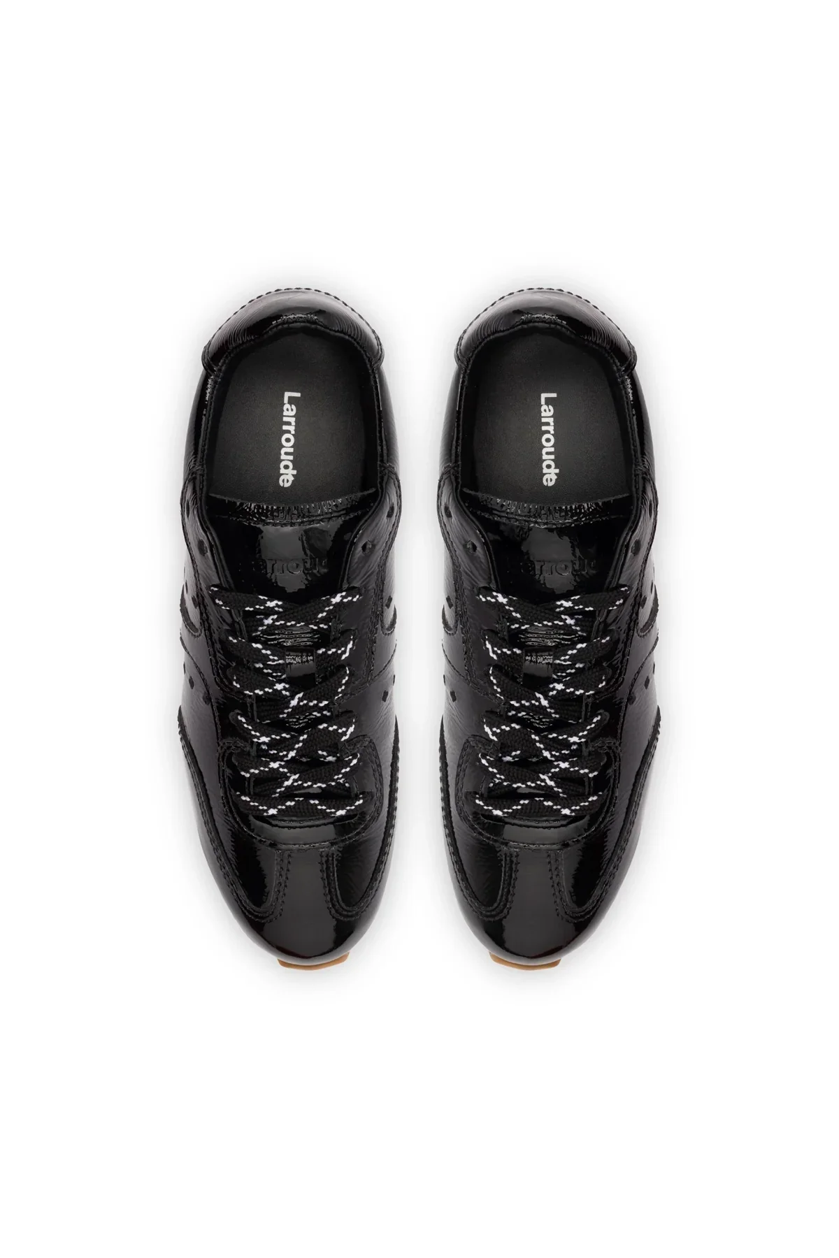 Larroude Stella Sneaker In Black Patent Leather - Image 4
