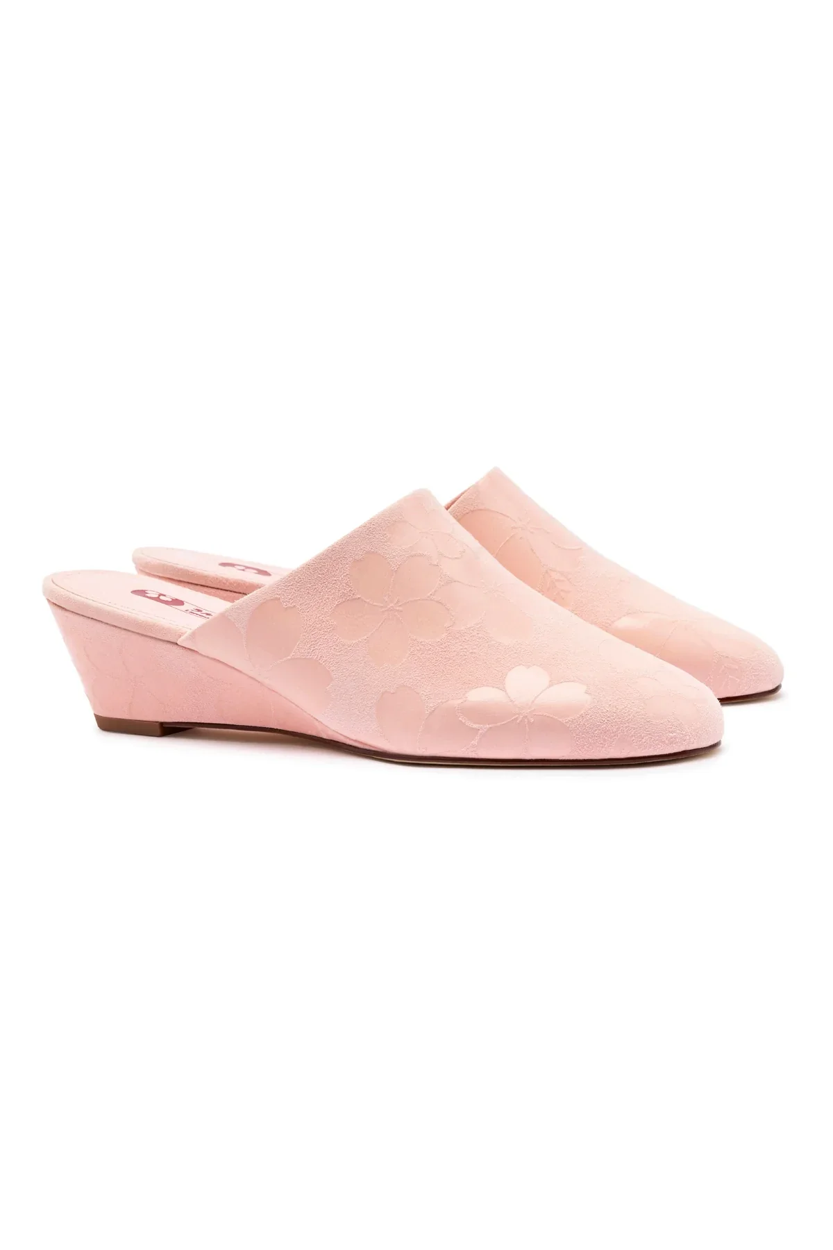 Larroude Venice Wedge In Tulip Sakura Printed Suede - Image 2